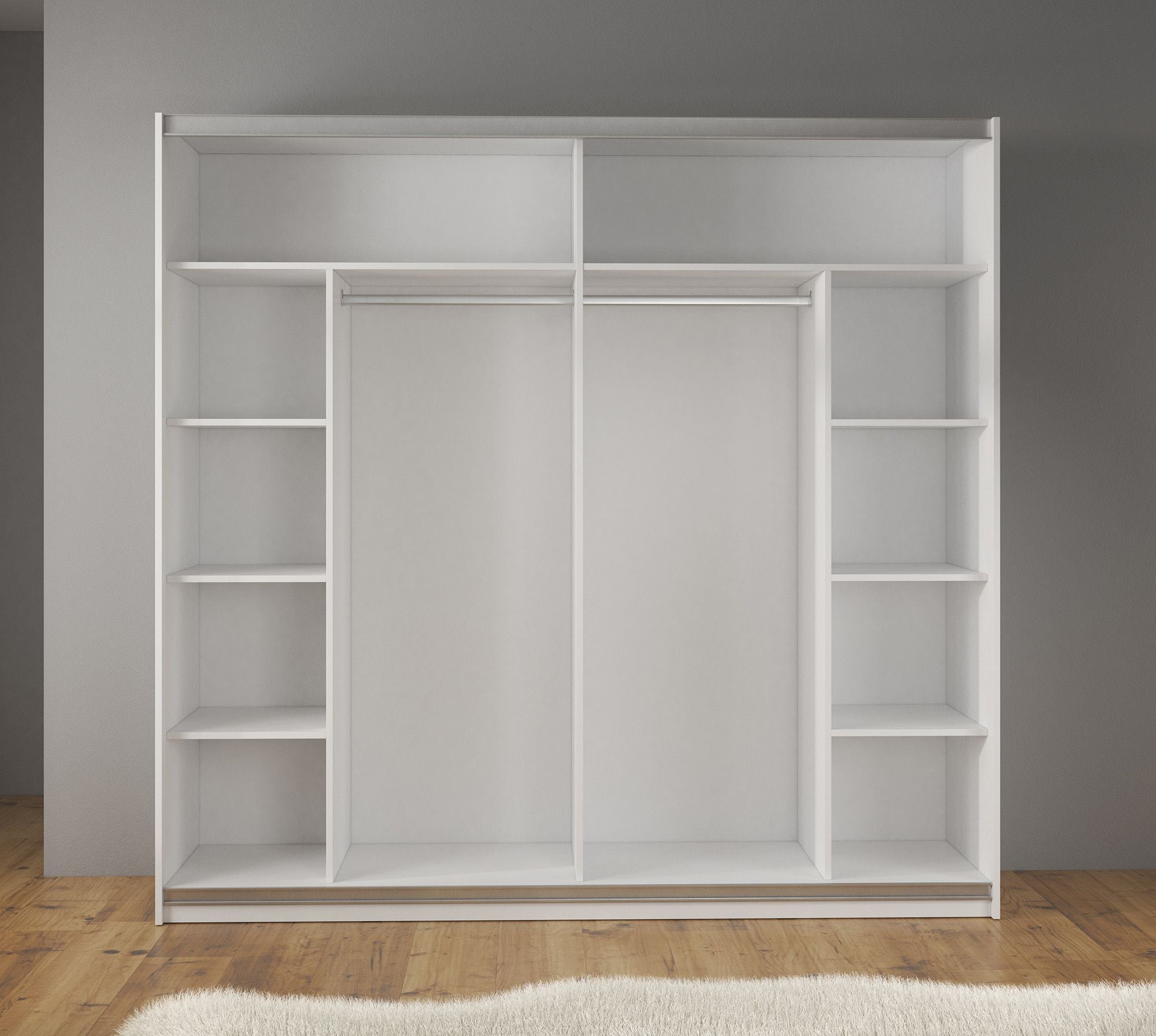 Mariah - Kledingkast met schuifdeuren - Wit  - 217x63x210 cm