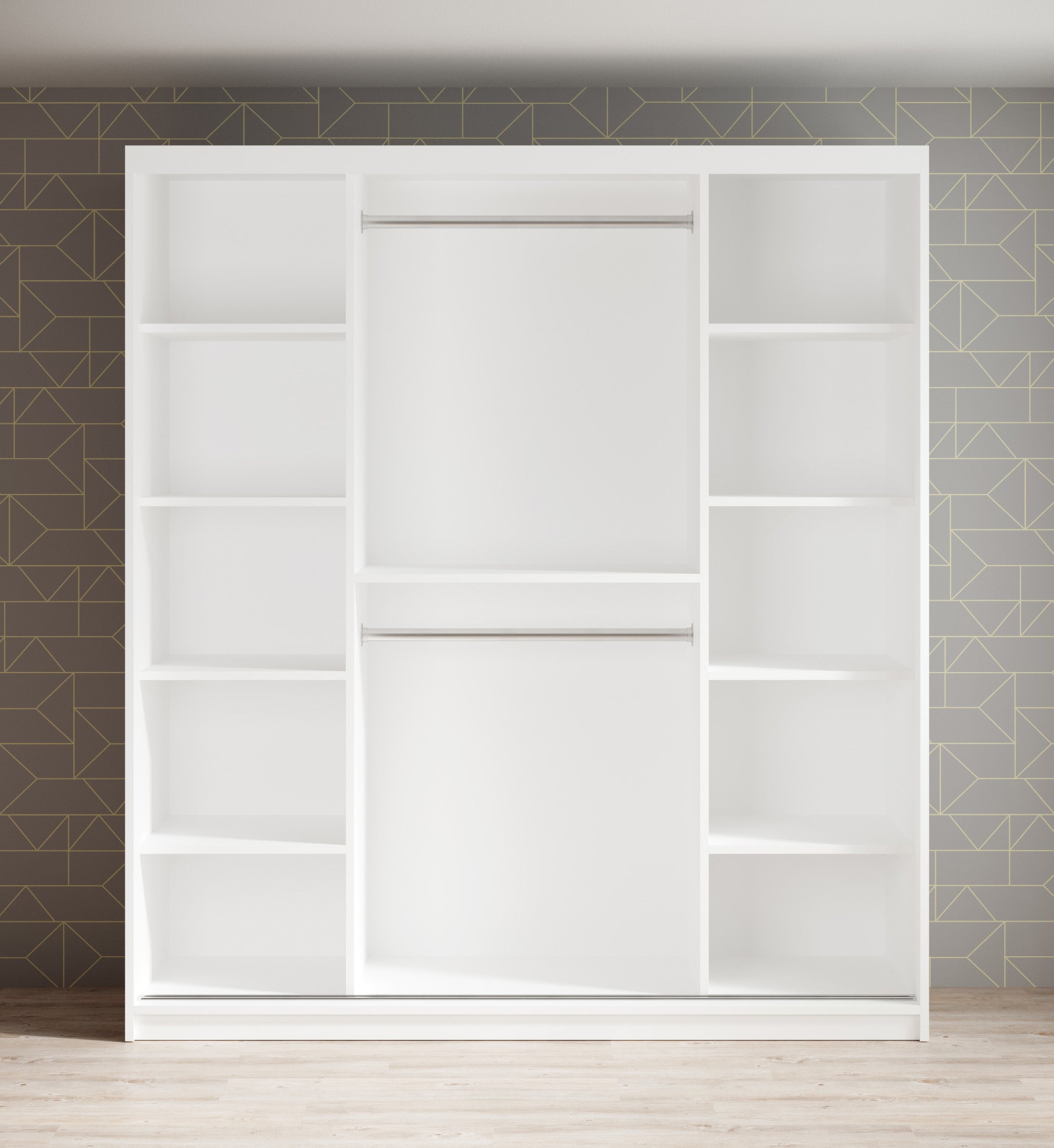 Marmer - Kledinkast met schuifdeuren - Wit  - 180x62x200 cm