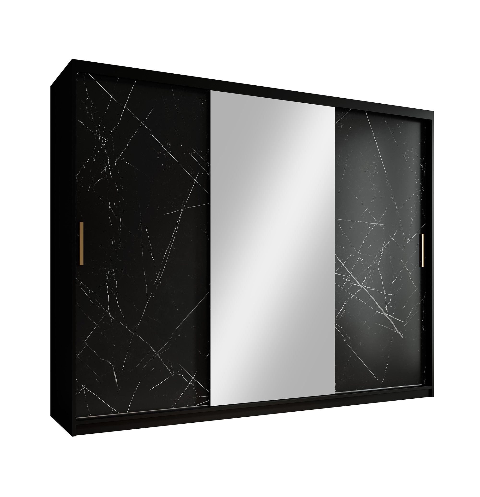 Marmer 2 - Kledinkast met schuifdeuren - Zwart - 250x62x200 cm