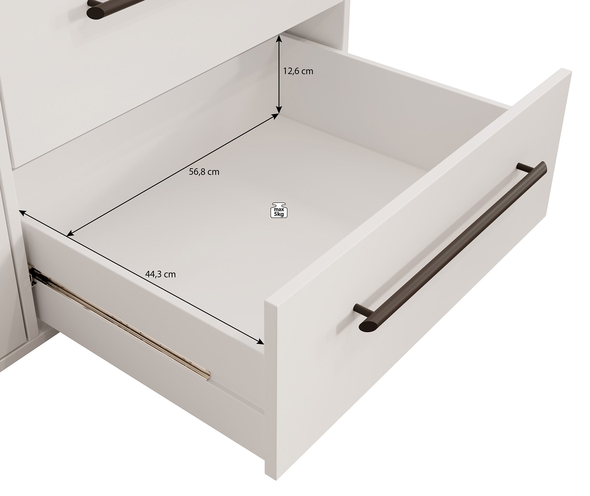 Mayen - Kledingkast 3 deuren - Wit - 145x59x200 cm