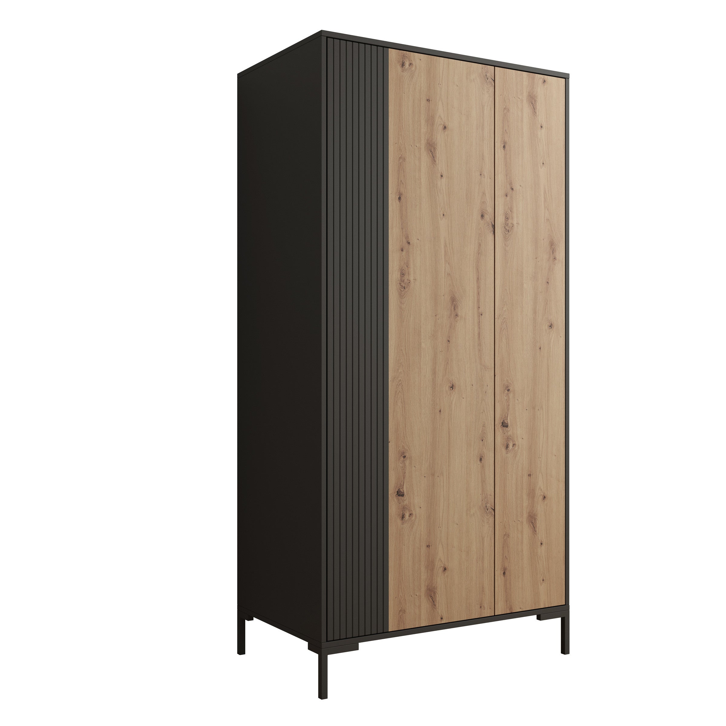 Molina - Kledingkast 2-deurs - Eiken - 90x55x184 cm