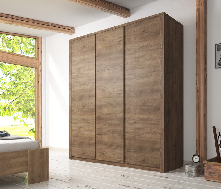 Monaco - Kledingkast 3-deurs - Eiken  - 166x53x197 cm
