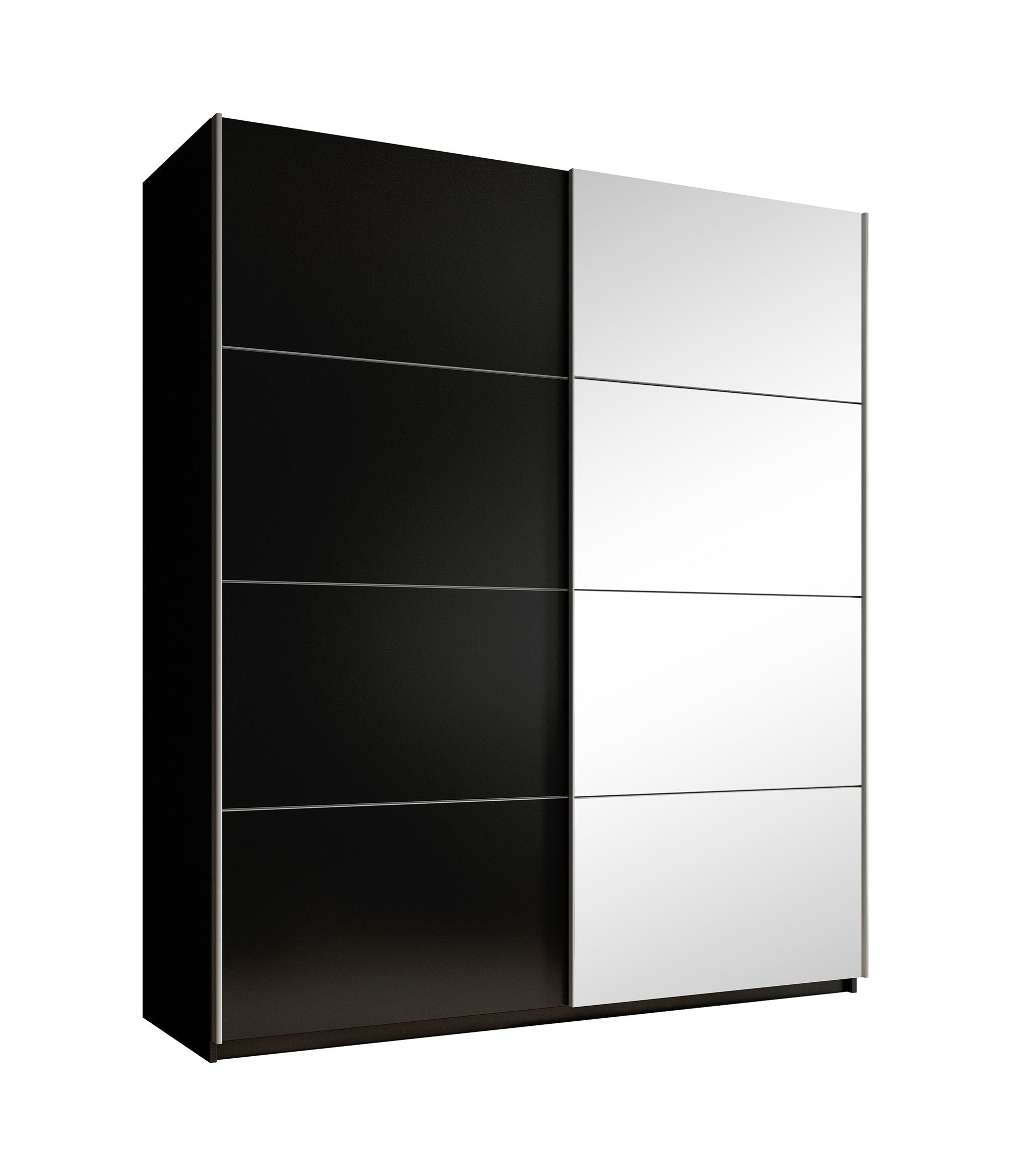 Oscar - Kledingkast met schuifdeuren - Zwart - 180x61x210 cm