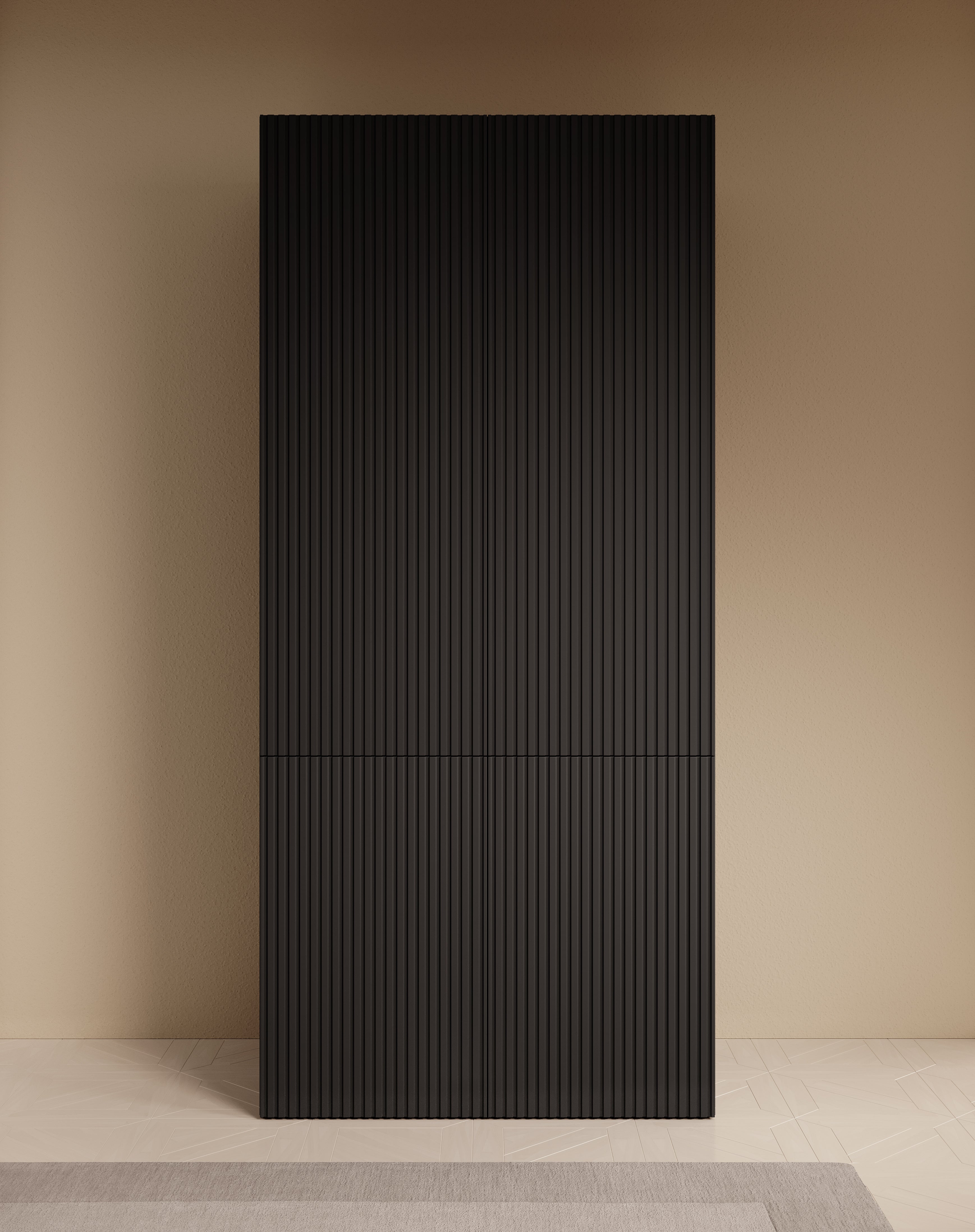 Palamos - Kledingkast 4-deurs - Mat zwart  - 90x56x199 cm