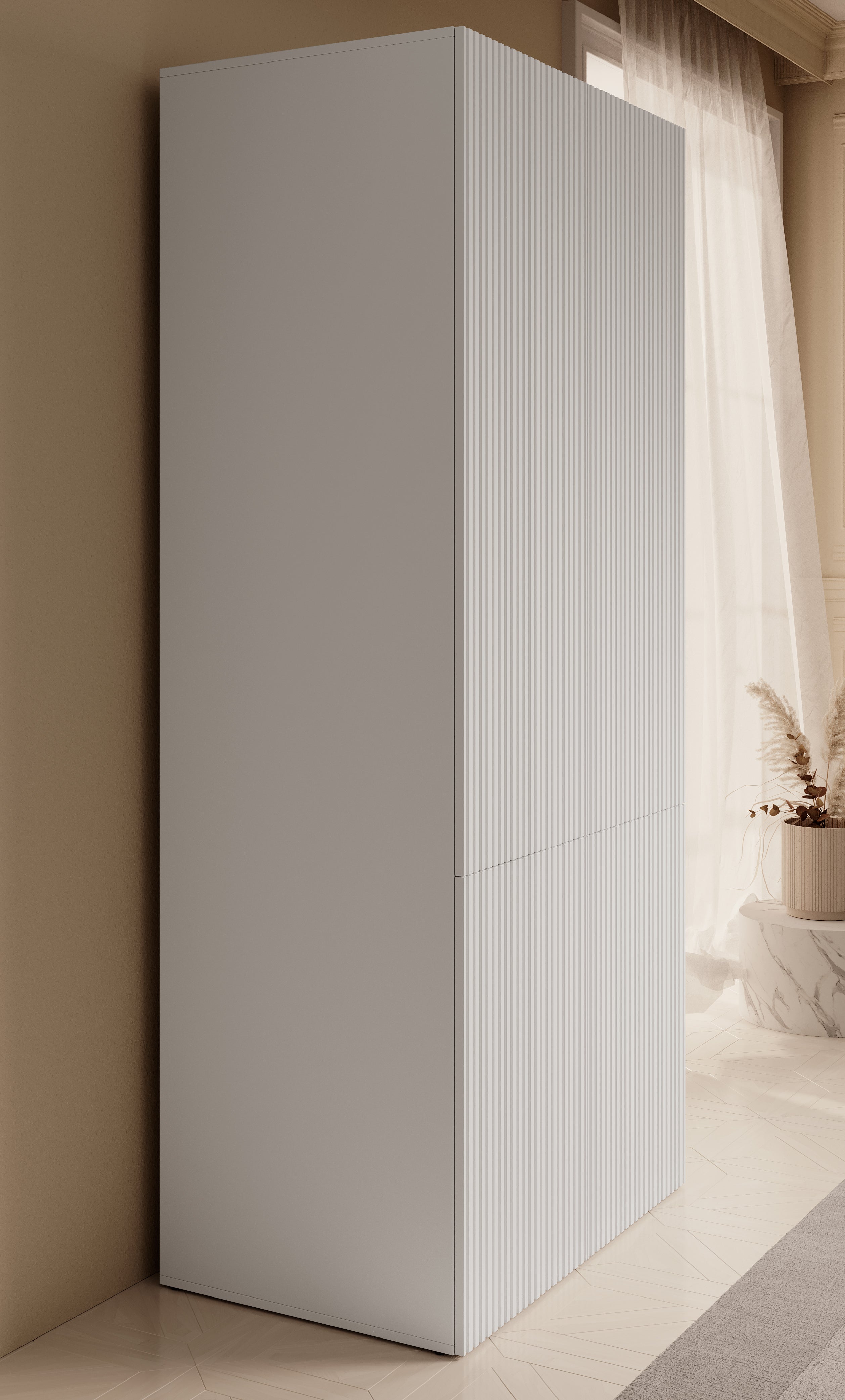 Palamos - Kledingkast 4-deurs - Wit - 90x56x199 cm