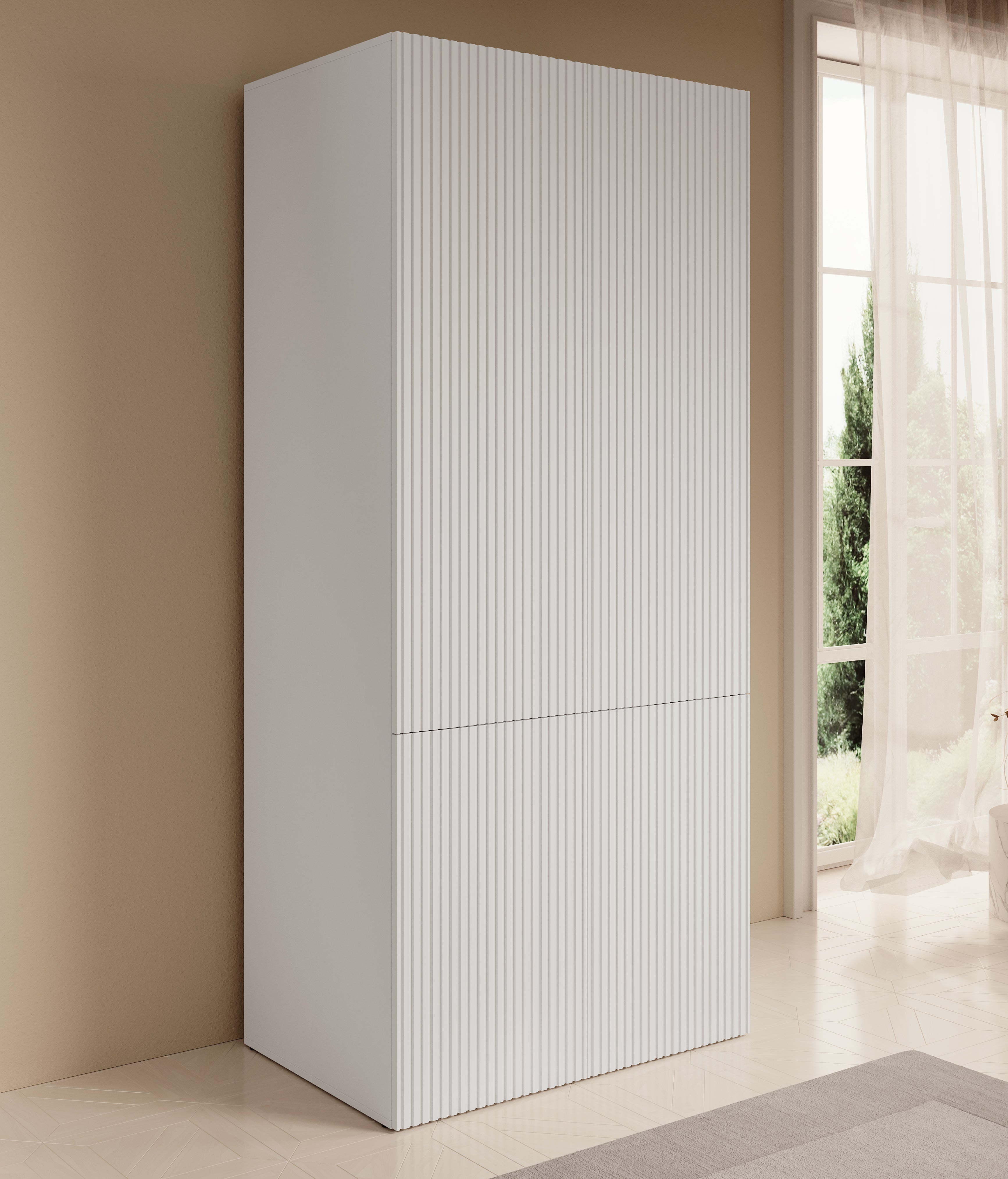 Palamos - Kledingkast 4-deurs - Wit - 90x56x199 cm