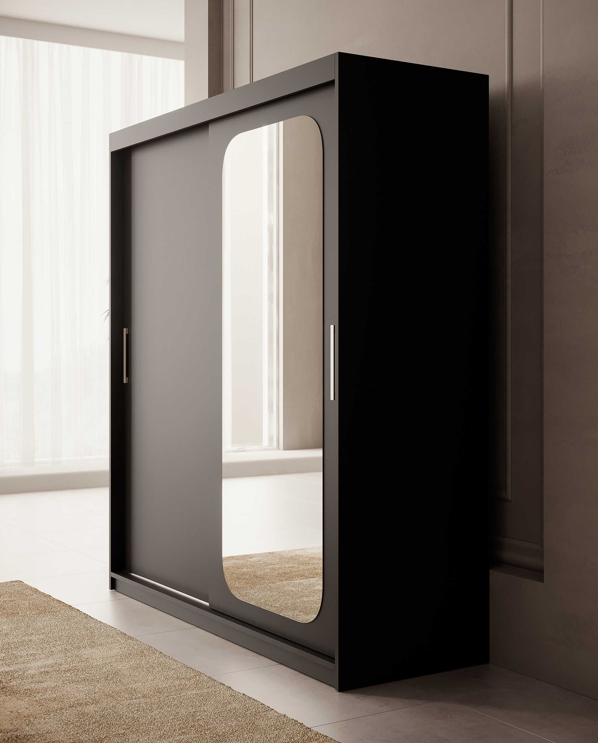 Banc TV 180 cm moderne chêne brun et laqué noir CACO Beige L 180 x P 42 Banc TV 180 cm moderne chêne brun et laqué noir CACO Beige L 180 x P 42