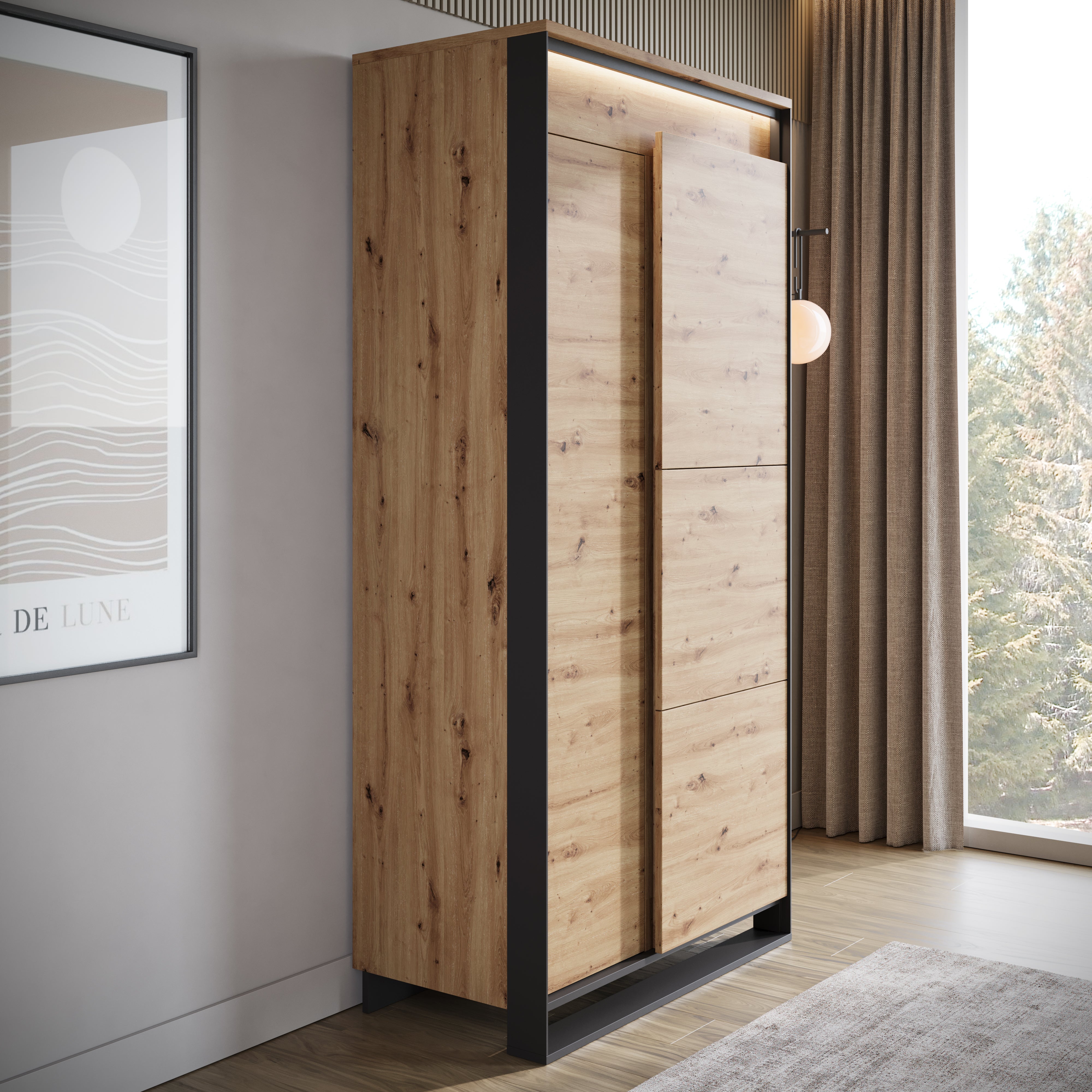 Quincy - Kledingkast 2-deurs - Eiken - 95x50x195 cm