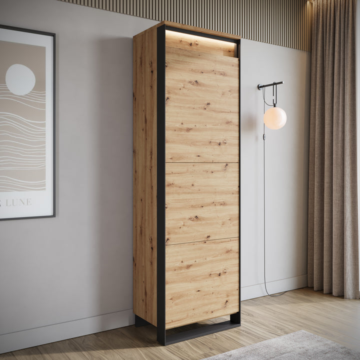 Quincy - Kledingkast met deur - Eiken - 60x41x195 cm