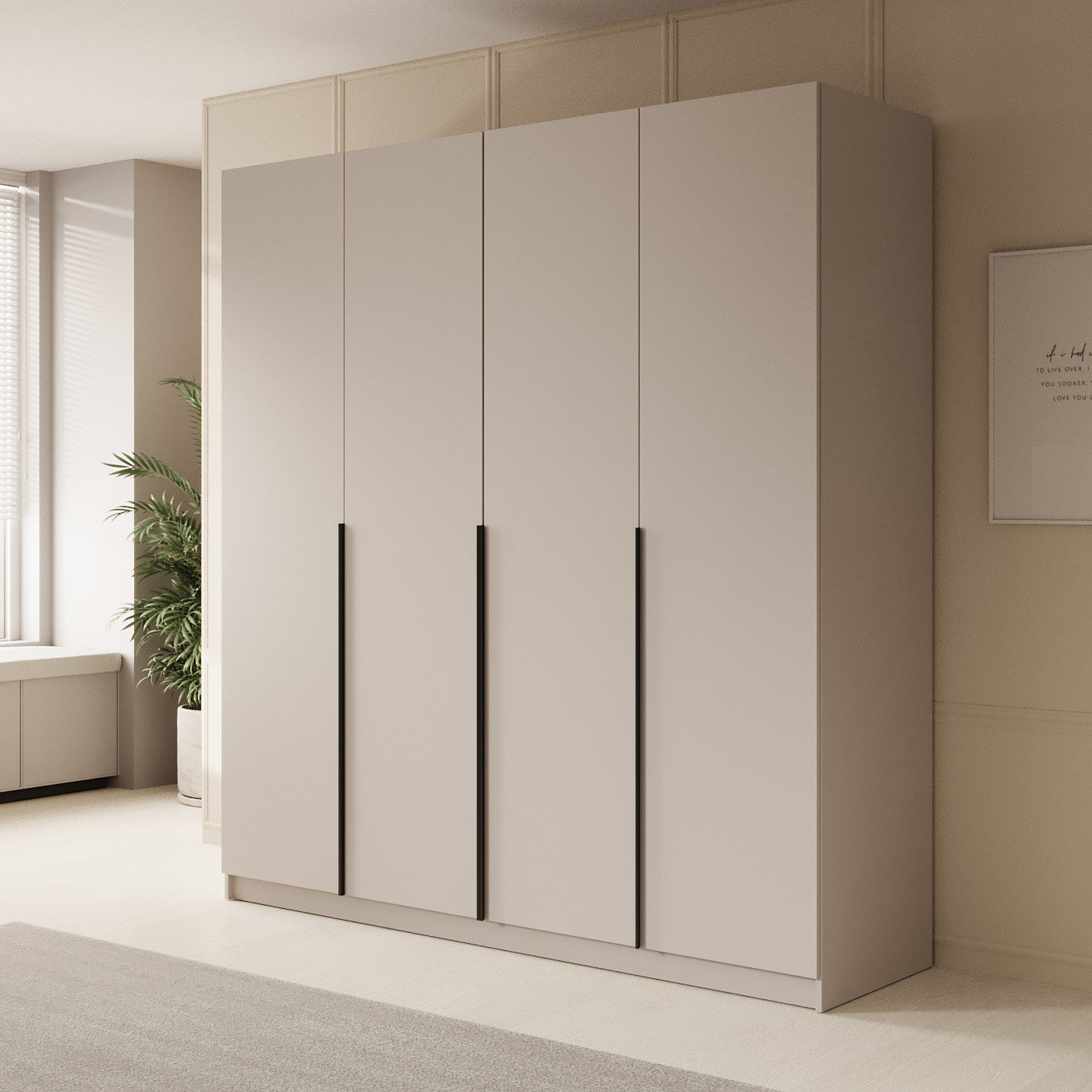 Sabre - Kledingkast 4-deurs - Beige