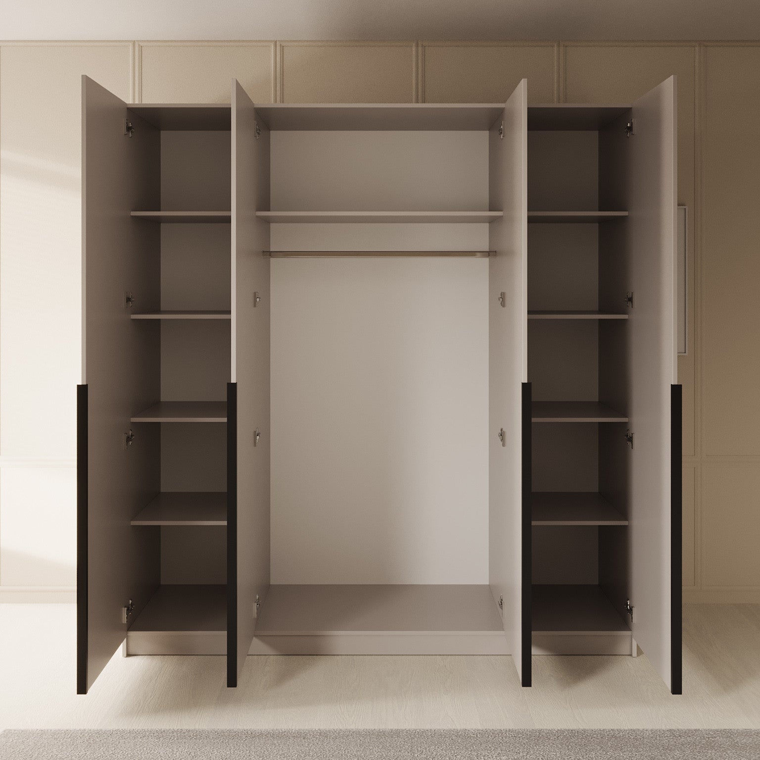Sabre - Kledingkast 4-deurs - Beige