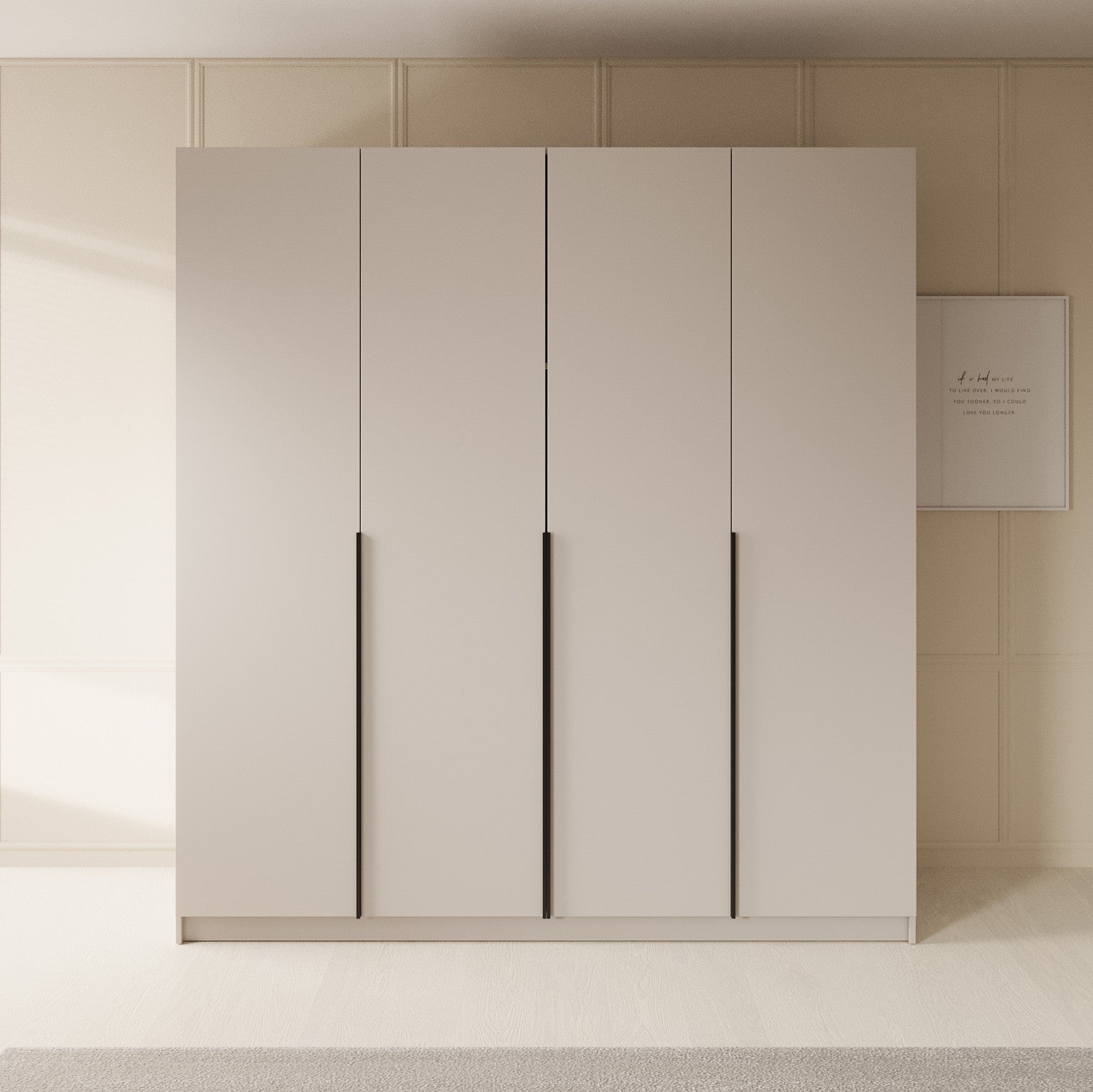 Sabre - Kledingkast 4-deurs - Beige