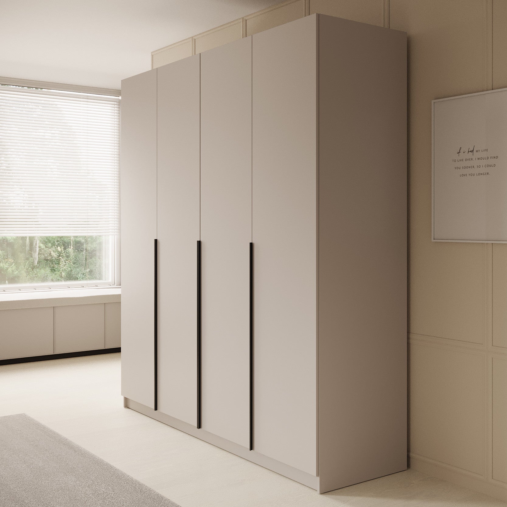 Sabre - Kledingkast 4-deurs - Beige