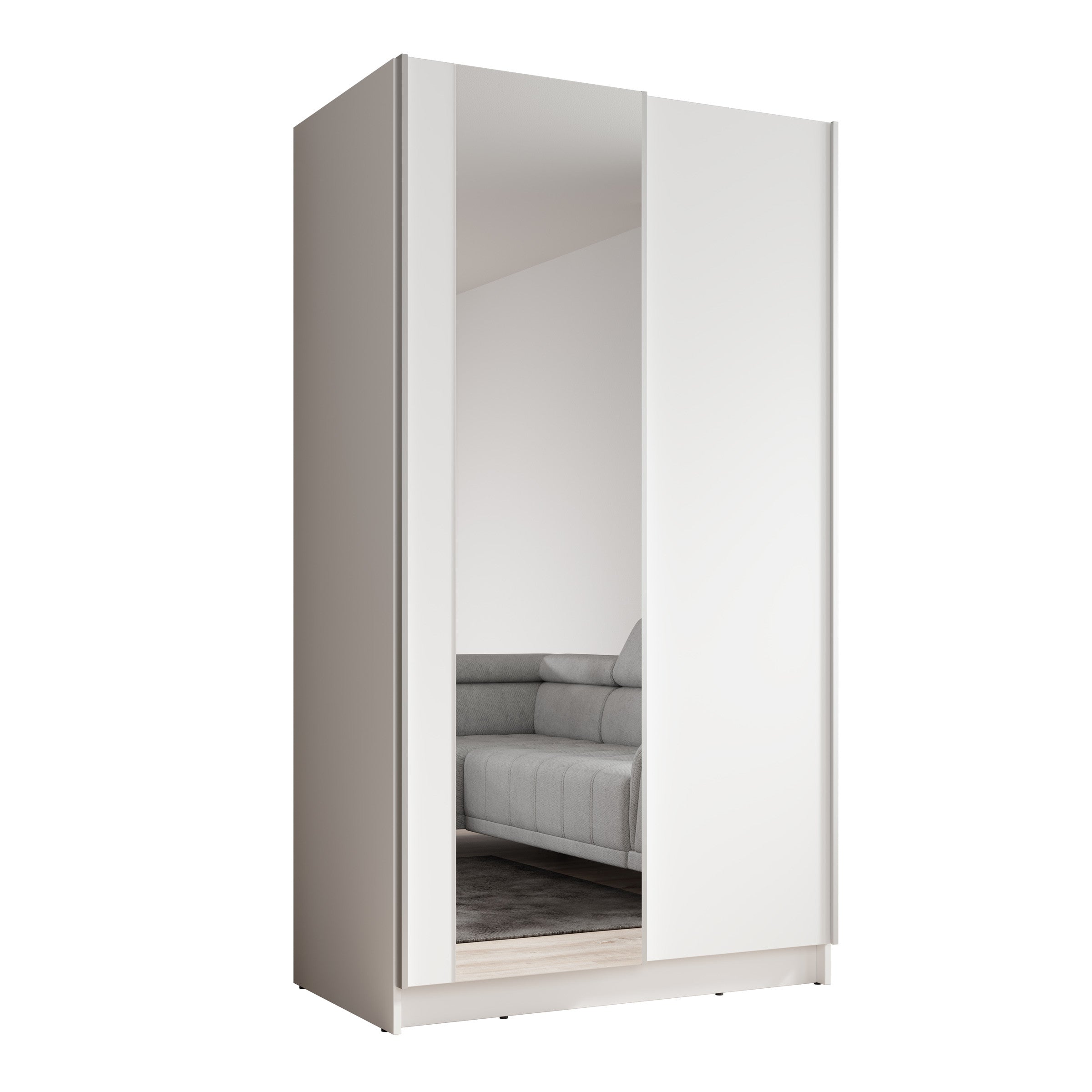 Salta - Kledingkast met schuifdeuren - Wit - 100x55x182 cm