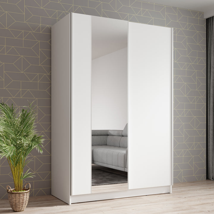 Salta - Kledingkast met schuifdeuren - Wit - 120x55x182 cm