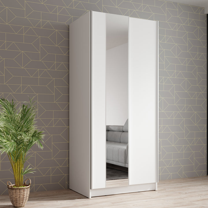 Salta - Kledingkast met schuifdeuren - Wit - 80x55x182 cm