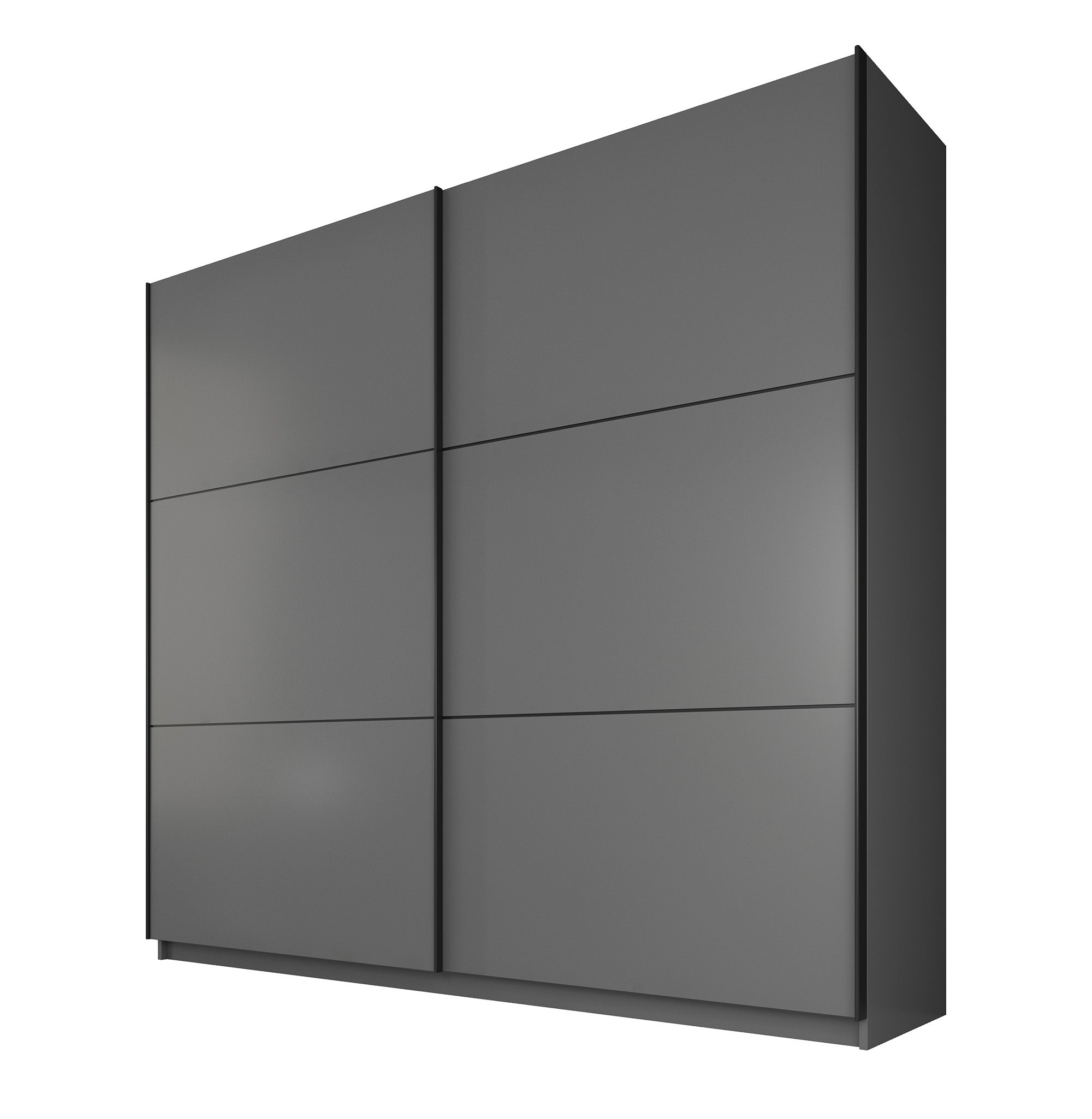 Samantha - Kledingkast met schuifdeuren - Grijs - 217x63x210 cm
