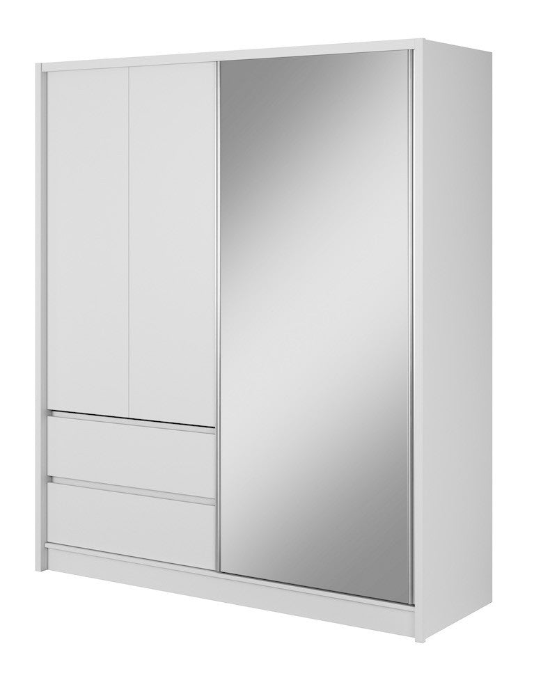 Sento - Kledingkast met schuifdeuren - Wit - 184x61x214 cm