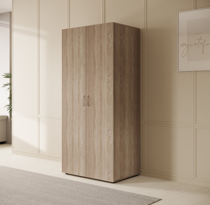 Serra - Kledingkast 2-deurs - Licht eiken - 80x51x177 cm