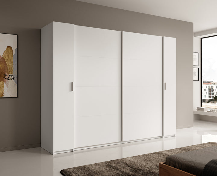 Stoke - Kledingkast met schuifdeuren - Wit - 270x61x208 cm