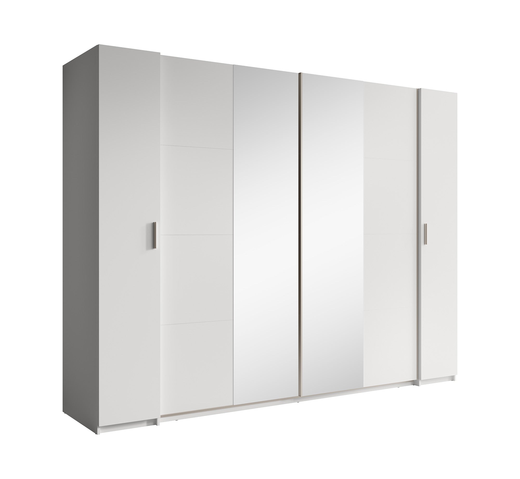 Stoke - Kledingkast 4-deurs - Wit - 270x61x208 cm