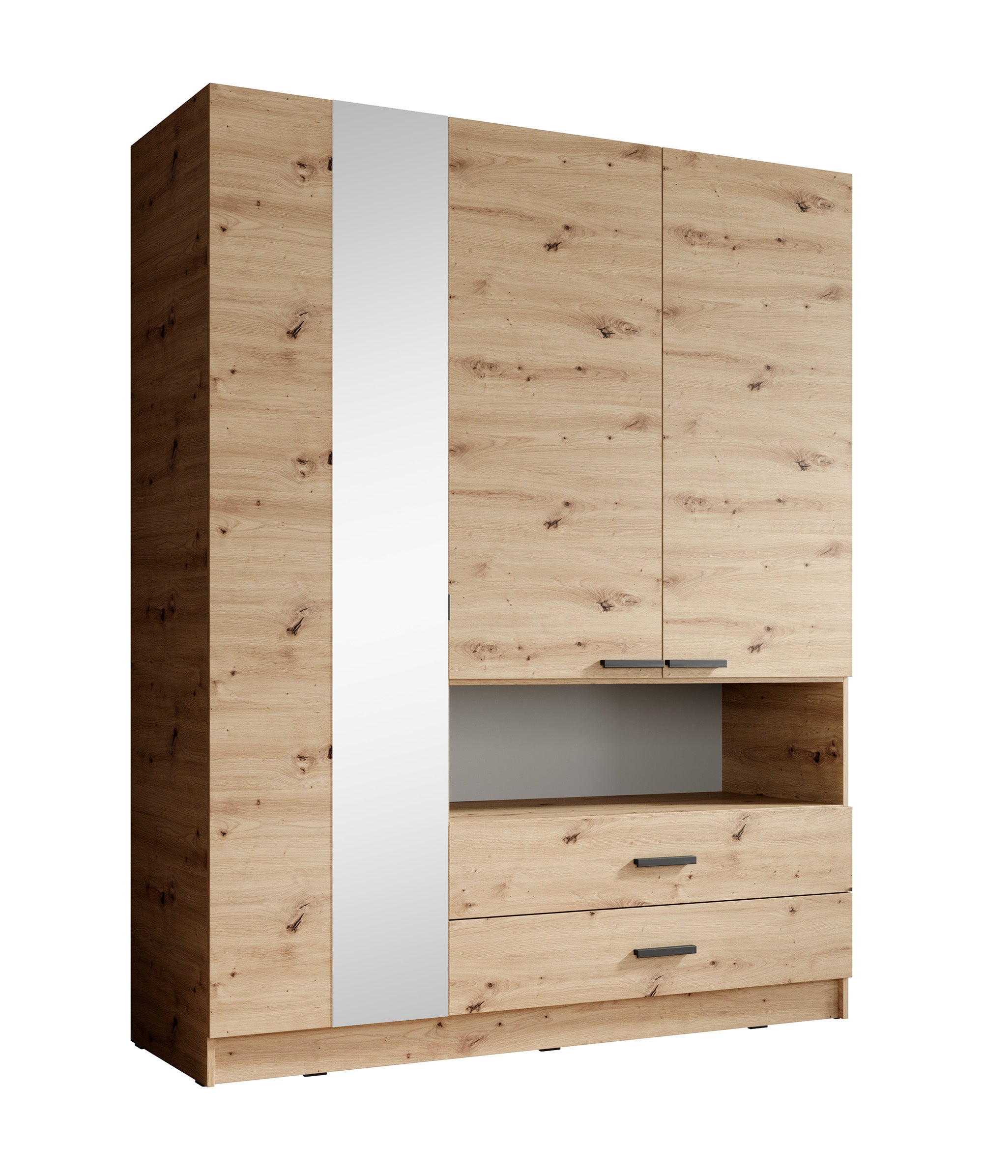 Tobin - Kledingkast 3-deurs - Eiken - 158x55x201 cm