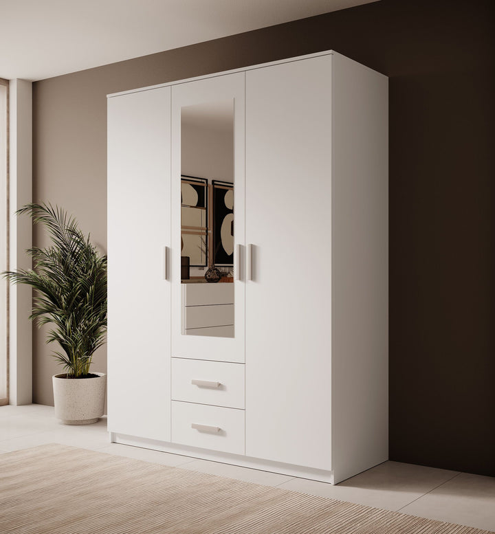 Tyko - Kledingkast 3-deurs - Wit - 150x58x200 cm