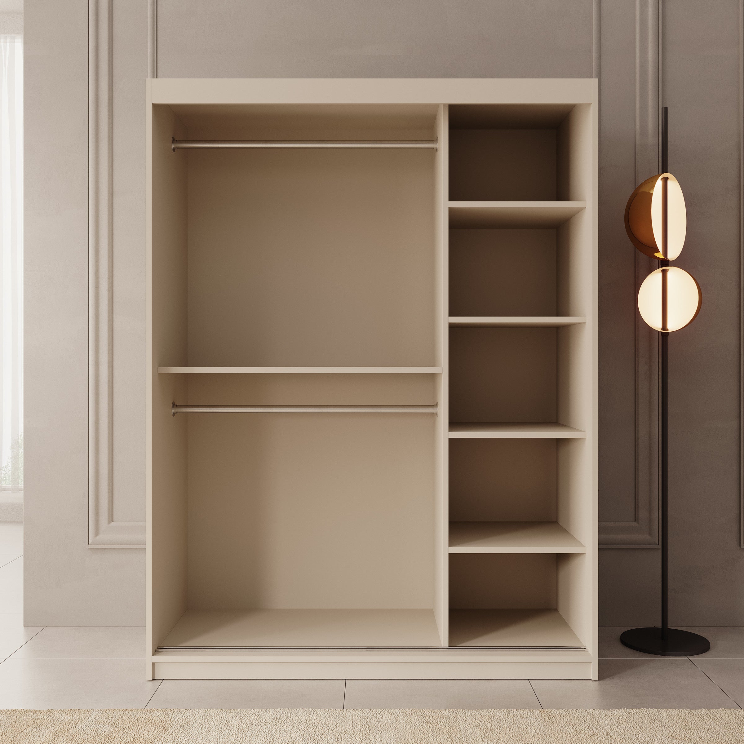Ulysses - Kledingkast met schuifdeuren - Beige