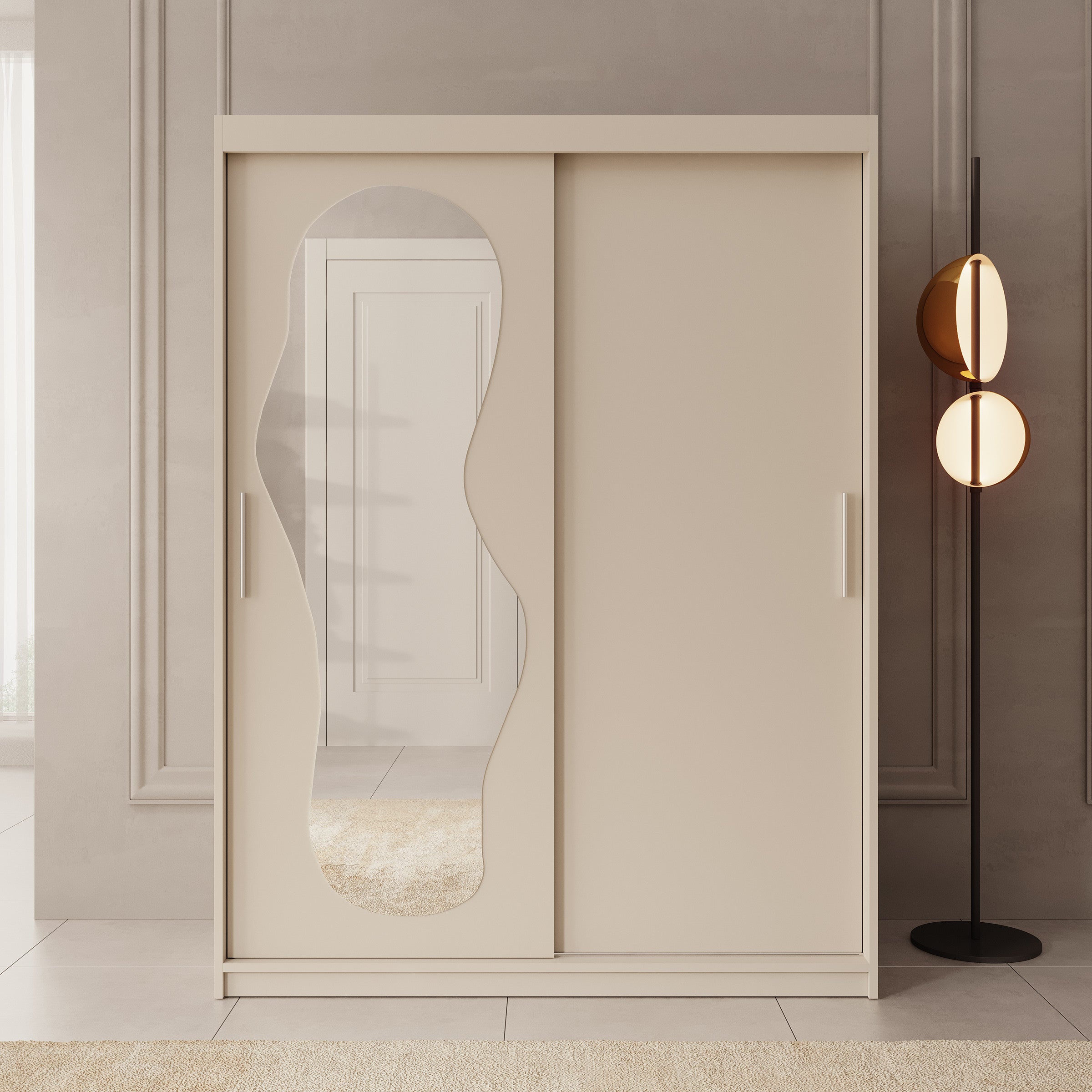 Ulysses - Kledingkast met schuifdeuren - Beige