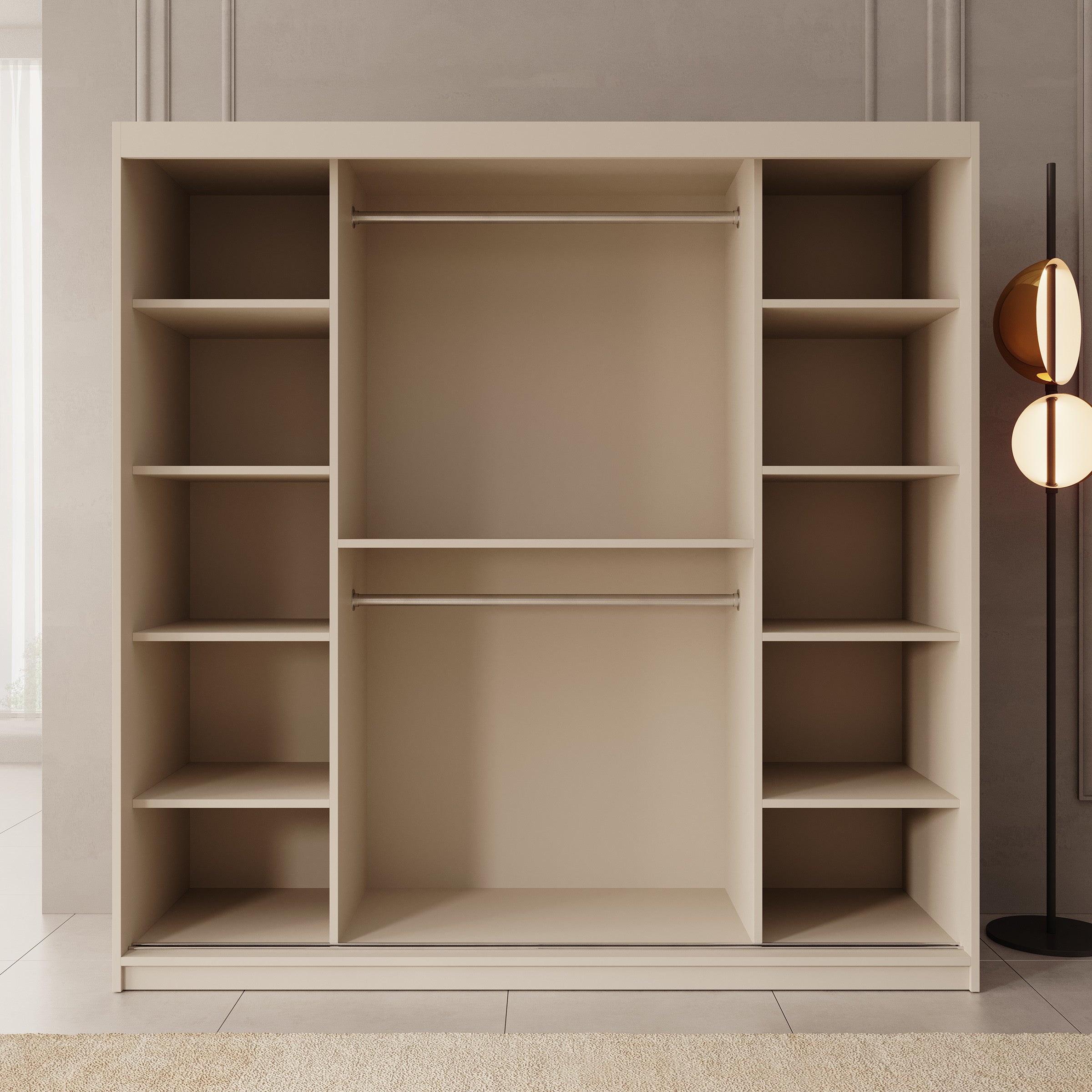 Ulysses - Kledingkast met schuifdeuren - Beige