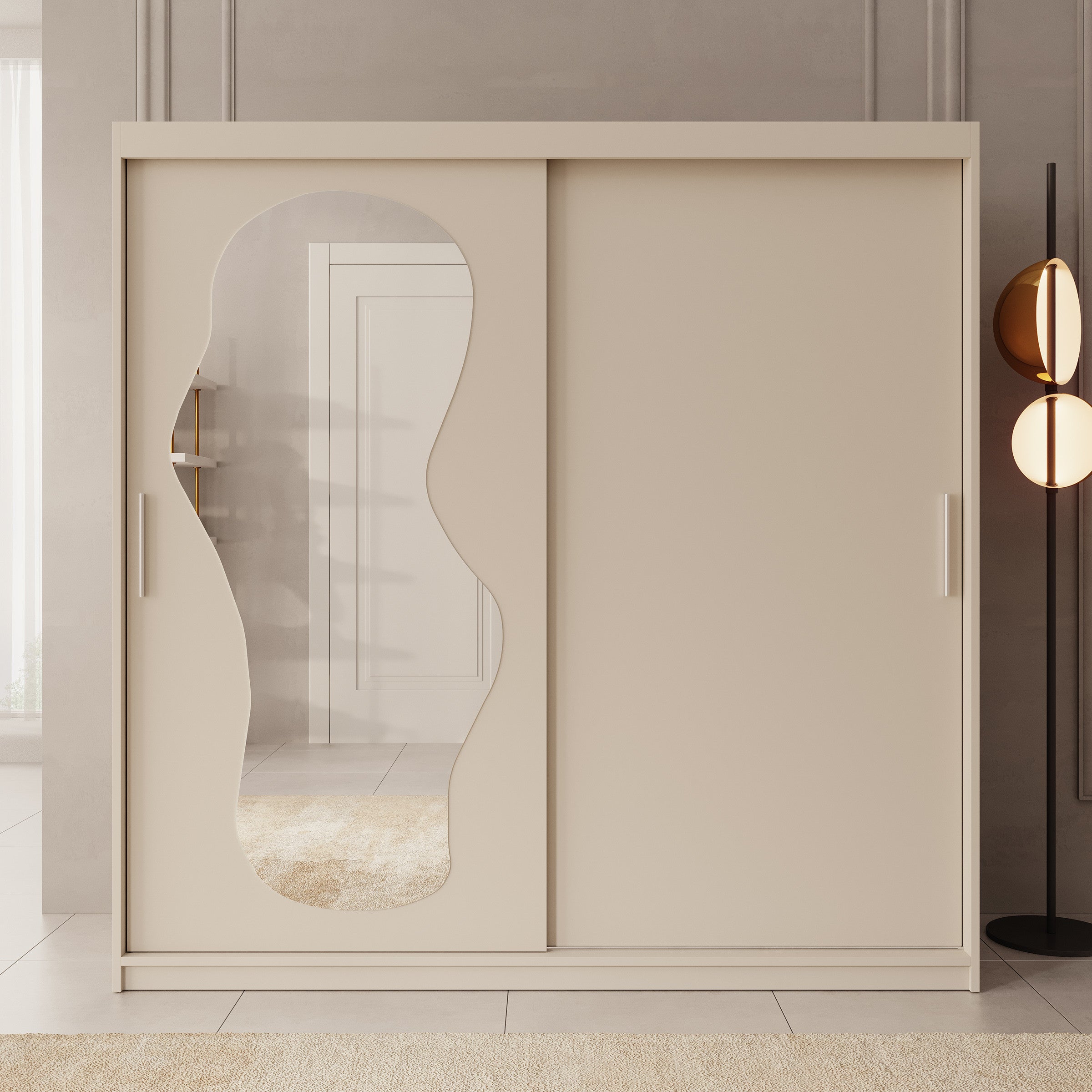 Ulysses - Kledingkast met schuifdeuren - Beige