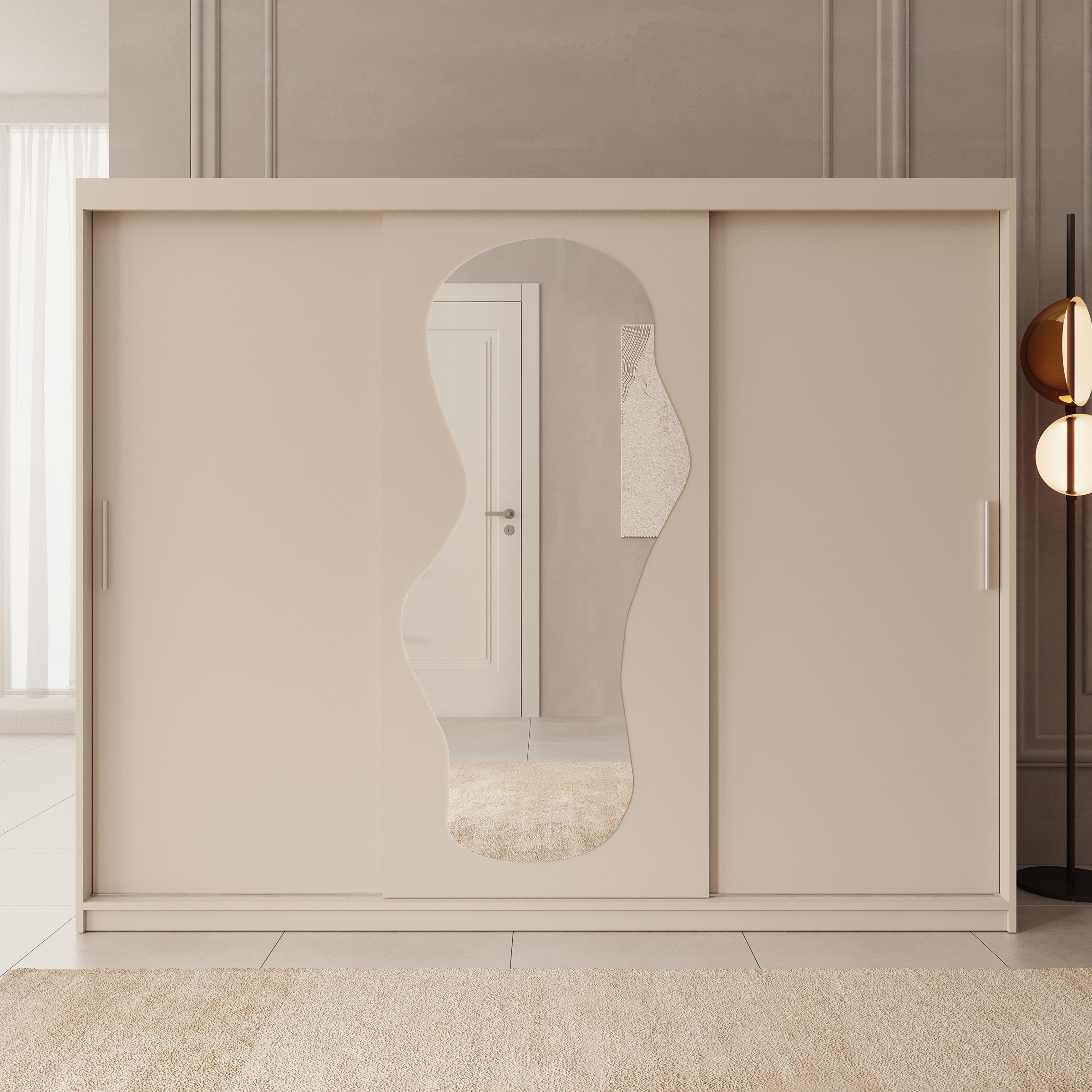 Ulysses - Kledingkast met schuifdeuren - Beige