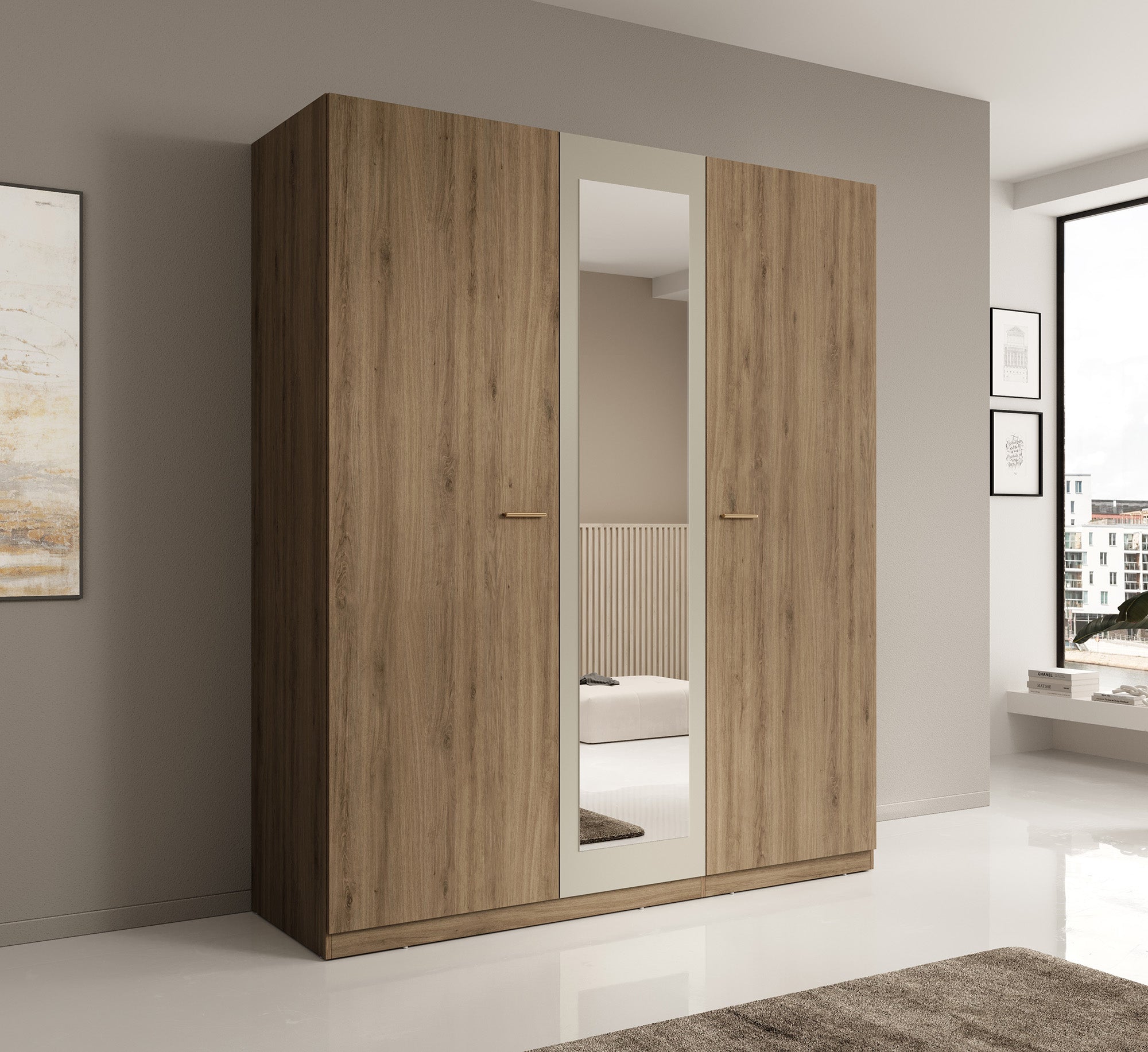 Valduz - Kledingkast 3-deurs - Eiken - 179x59x215 cm