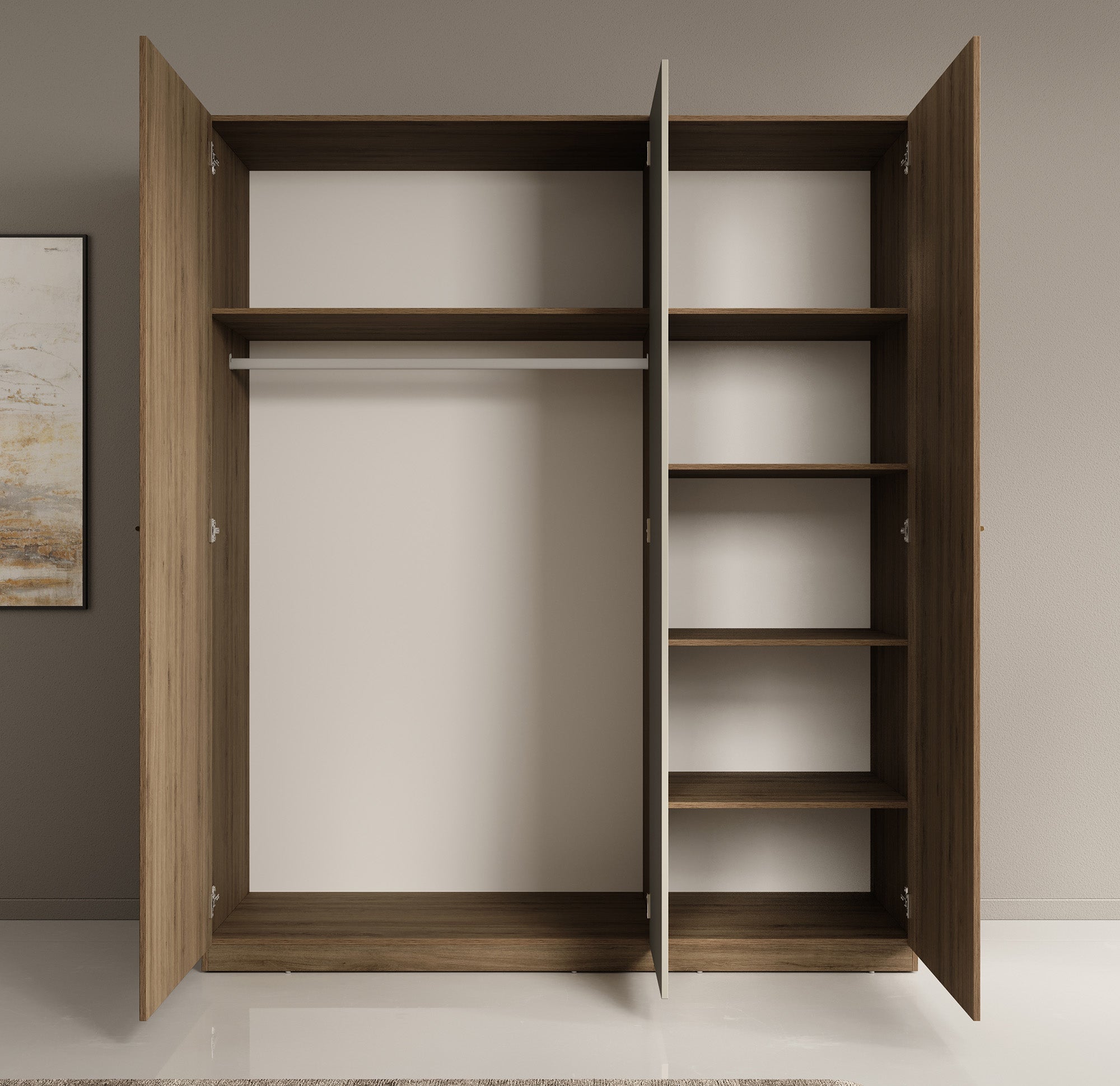 Valduz - Kledingkast 3-deurs - Eiken - 179x59x215 cm