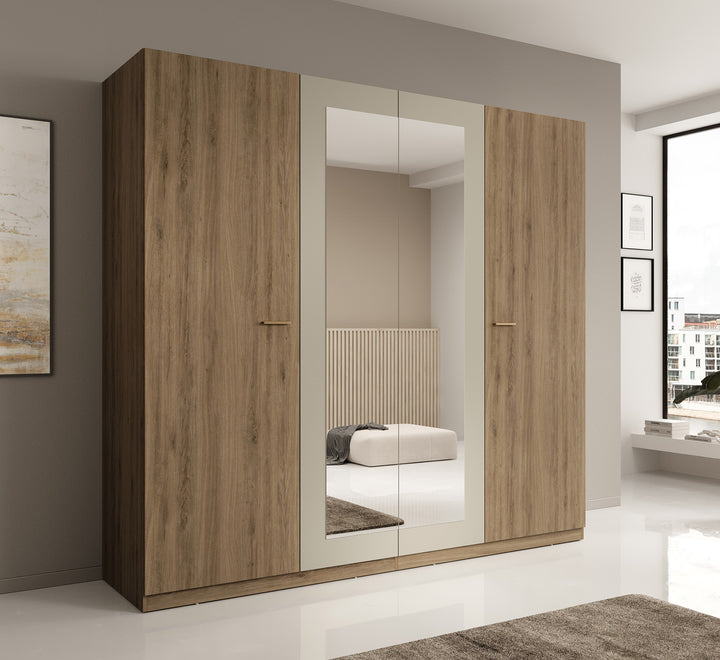 Valduz - Kledingkast 4-deurs - Eiken - 228x59x215 cm