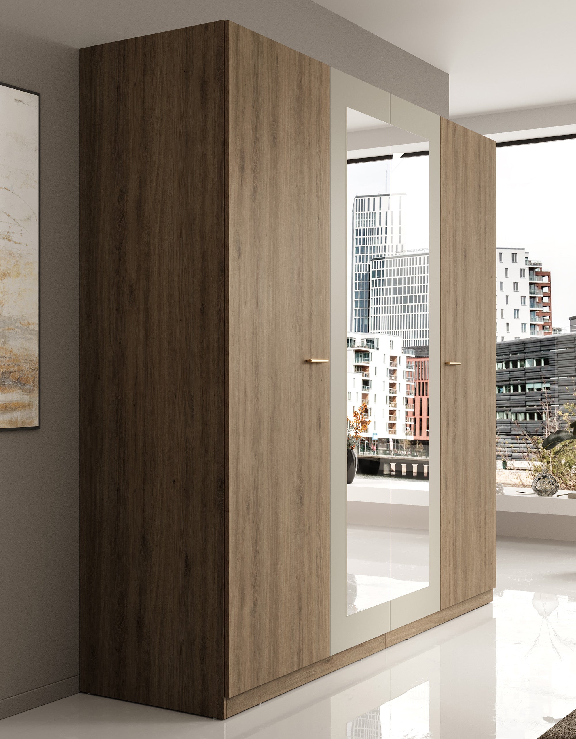 Valduz - Kledingkast 4-deurs - Eiken - 228x59x215 cm