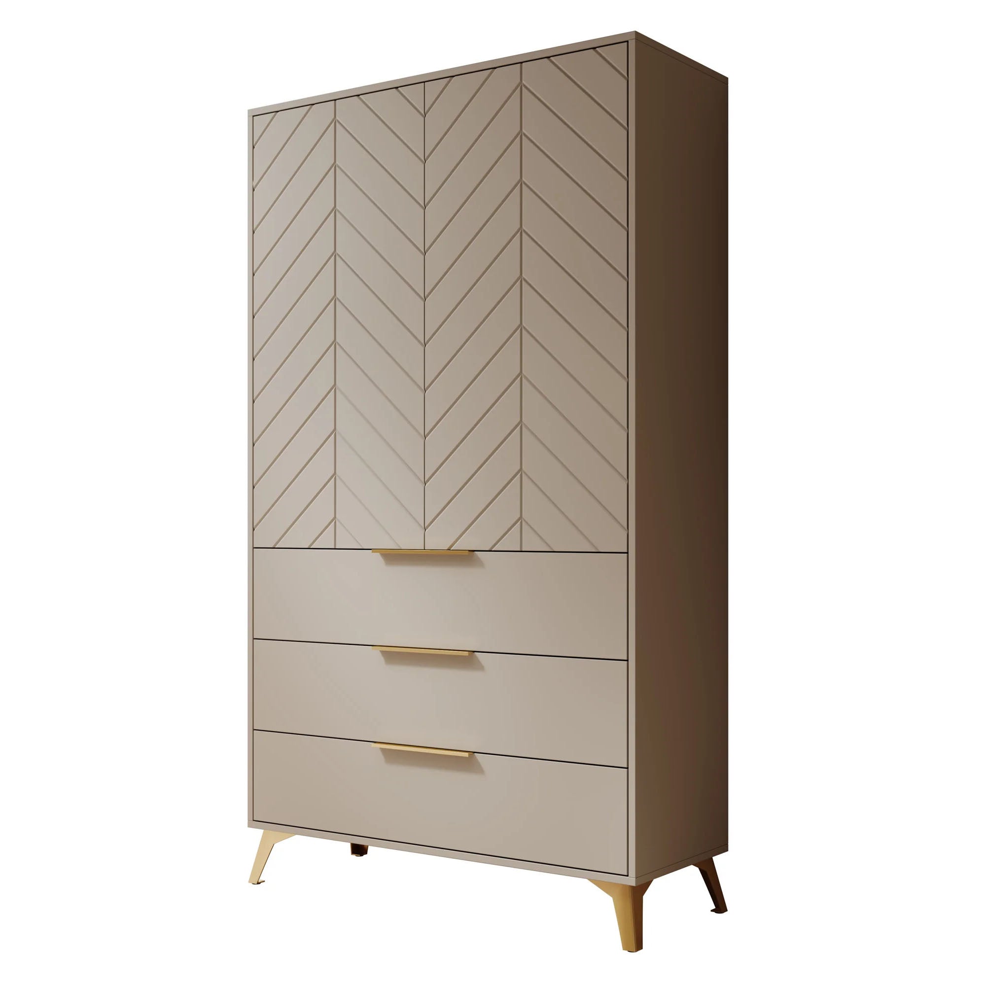Xiano - Kledingkast 2-deurs - Beige - 103x40x180 cm