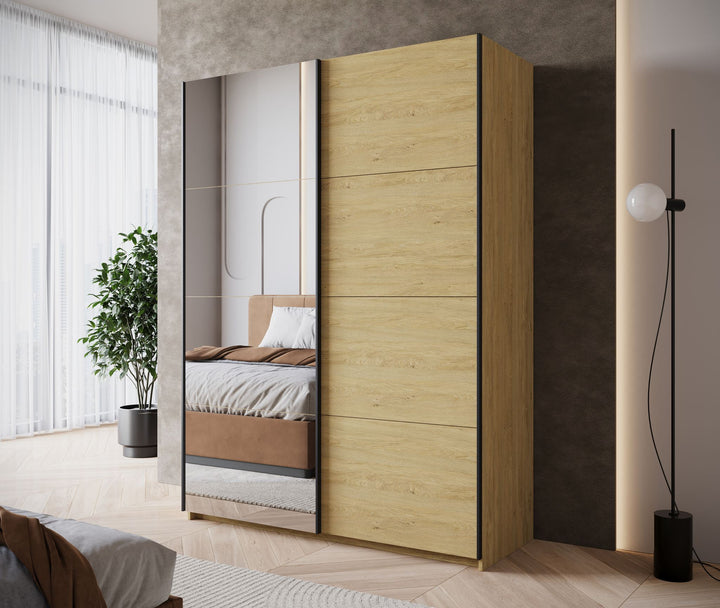 Zapata - Kledingkast met schuifdeuren - Eiken