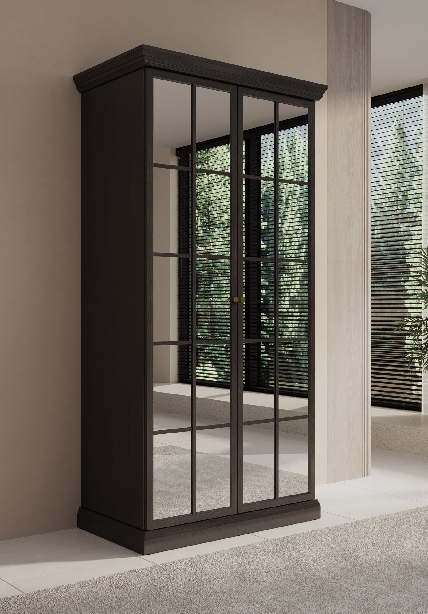 Leroy - Kledingkast 2-deurs - Zwart/eiken - 102x56x199 cm