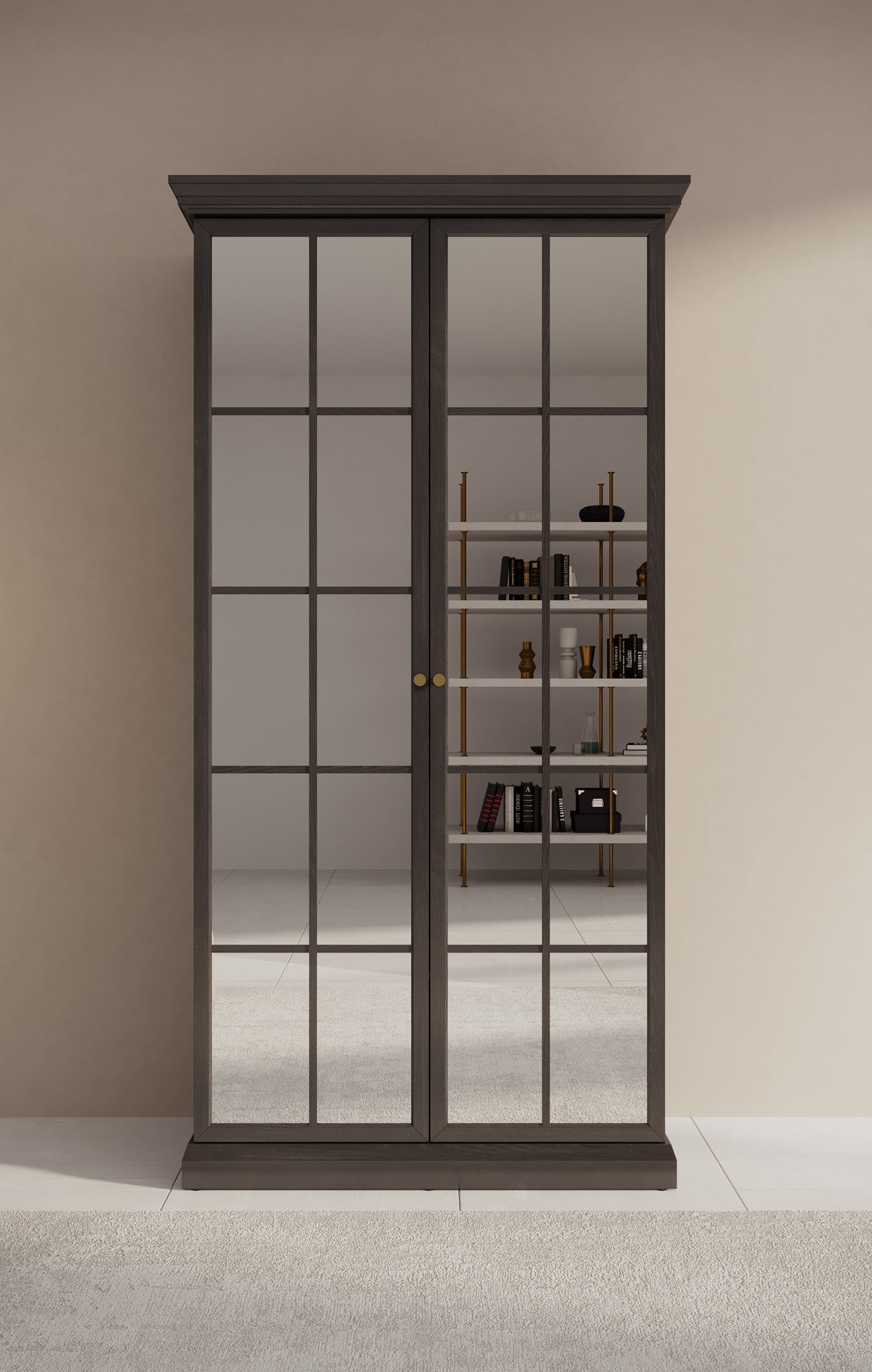 Leroy - Kledingkast 2-deurs - Zwart/eiken - 102x56x199 cm