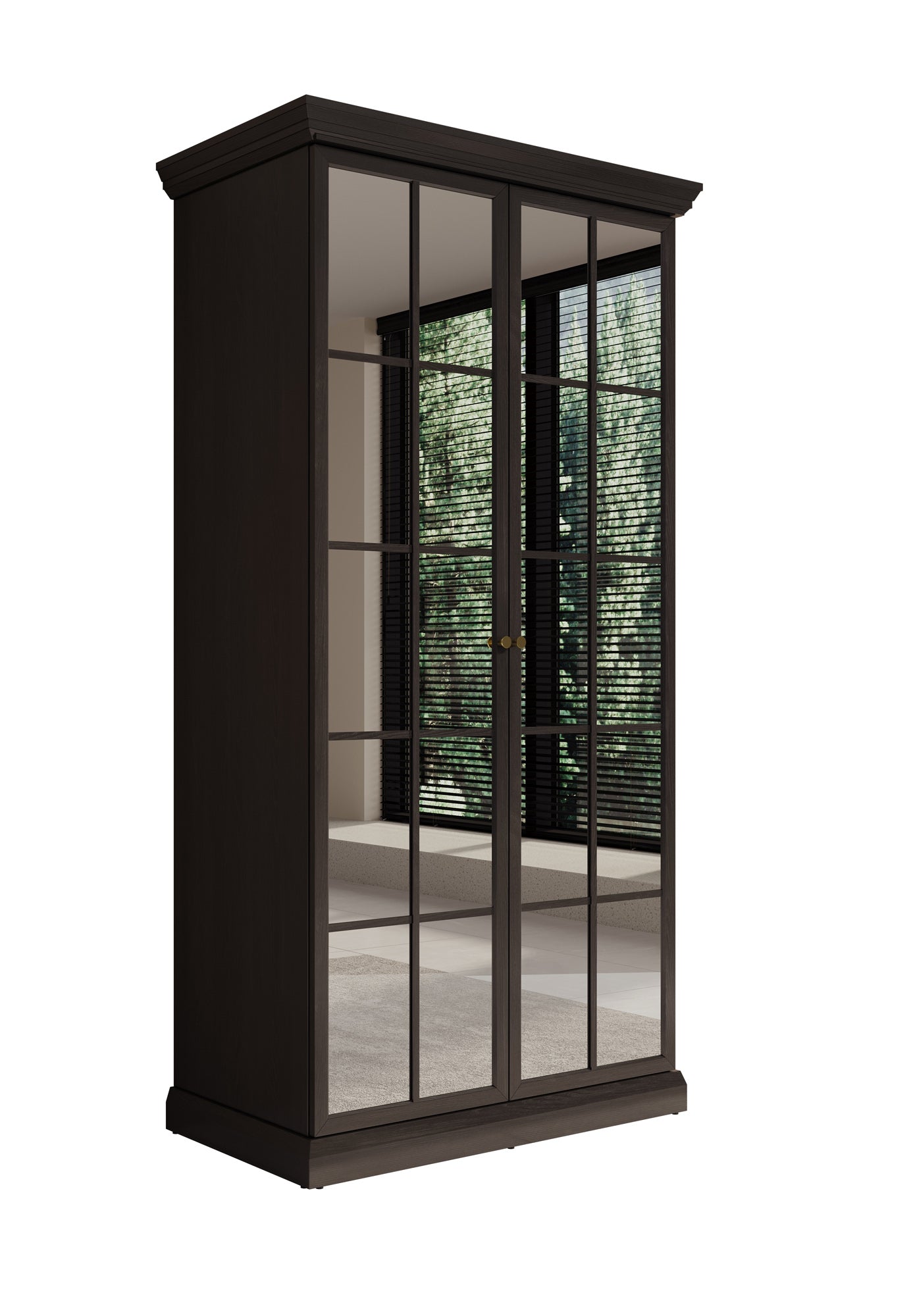 Leroy - Kledingkast 2-deurs - Zwart/eiken - 102x56x199 cm