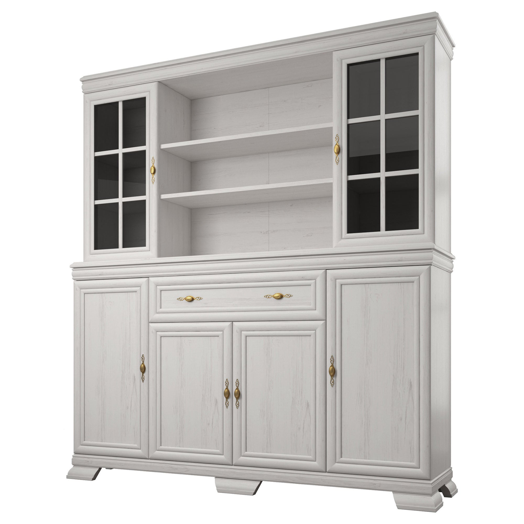 Kresto - Buffetkast - Wit/eiken - 168x40x97 cm