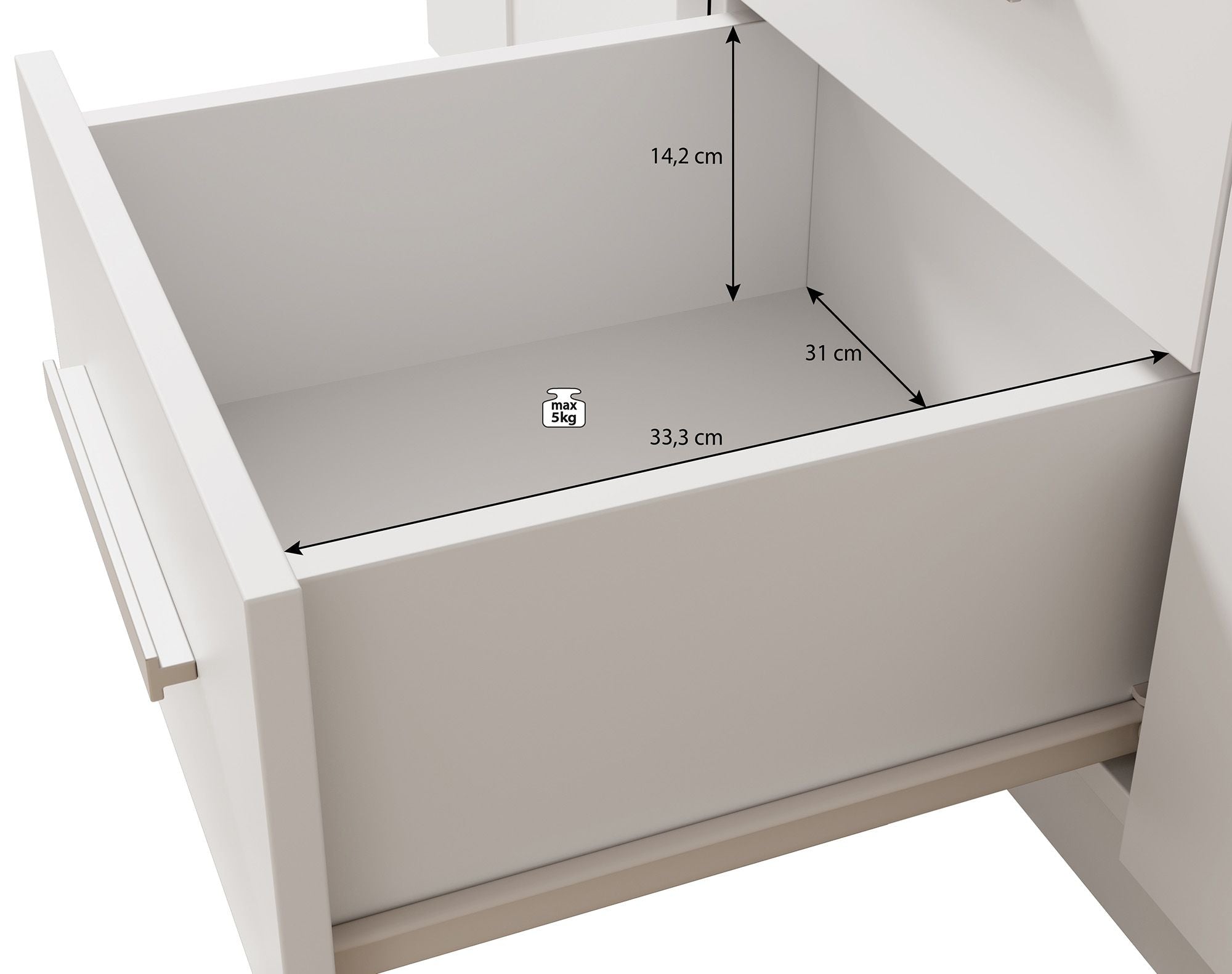 Ladekast Blake - Wit - 120 cm