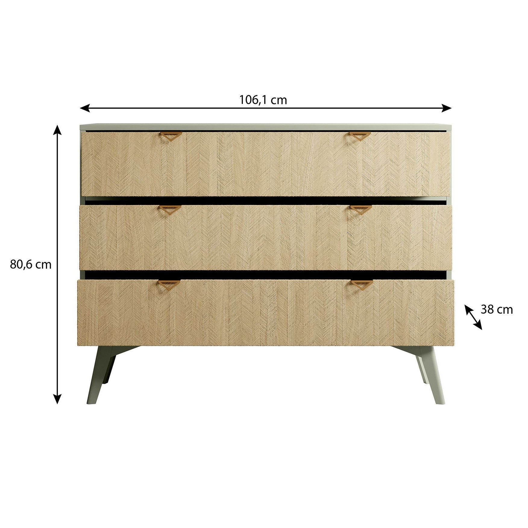 Essence - Ladekast - Groen - Licht eiken - 106x38x81 cm