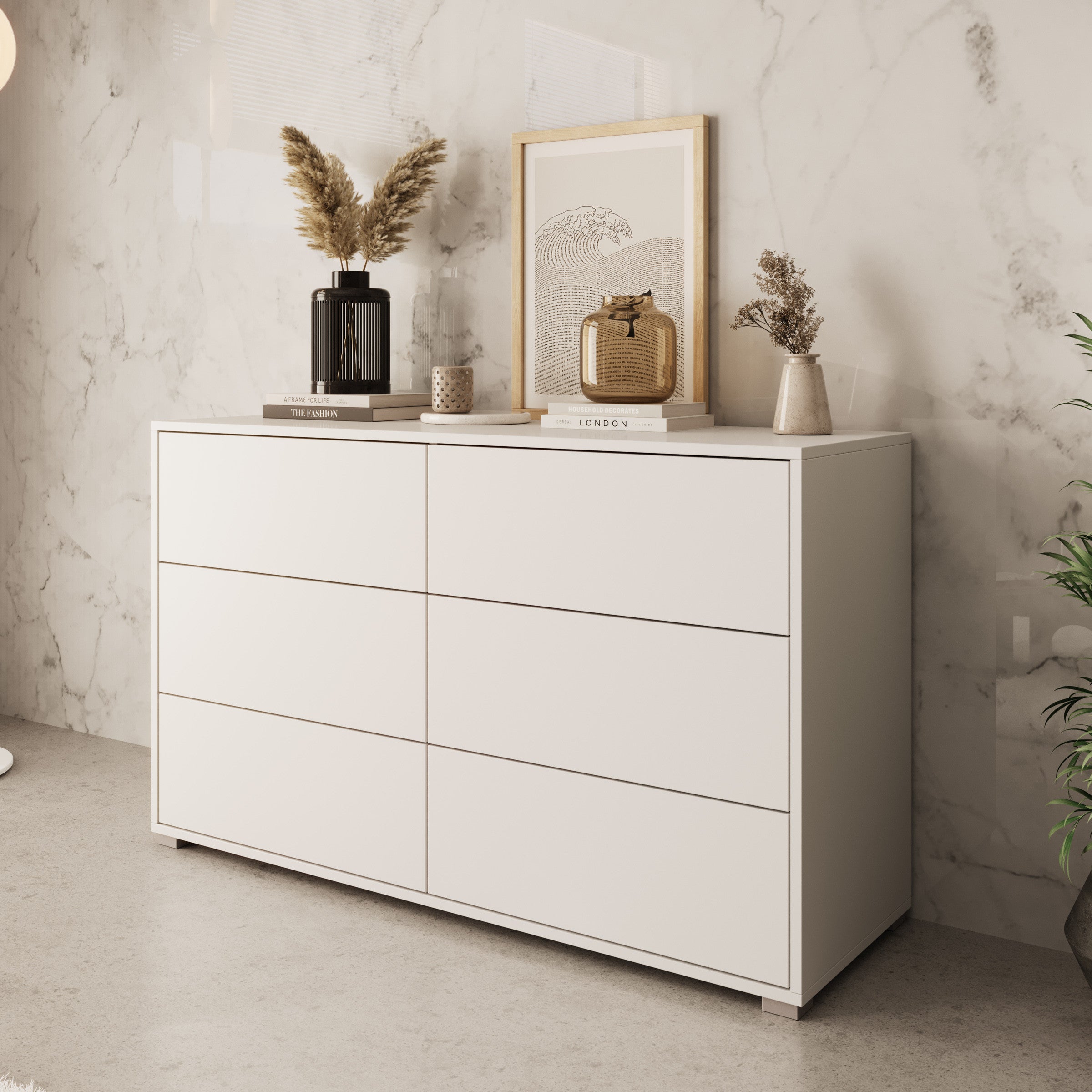 Gideon - Ladekast - Wit - 120x41x73 cm
