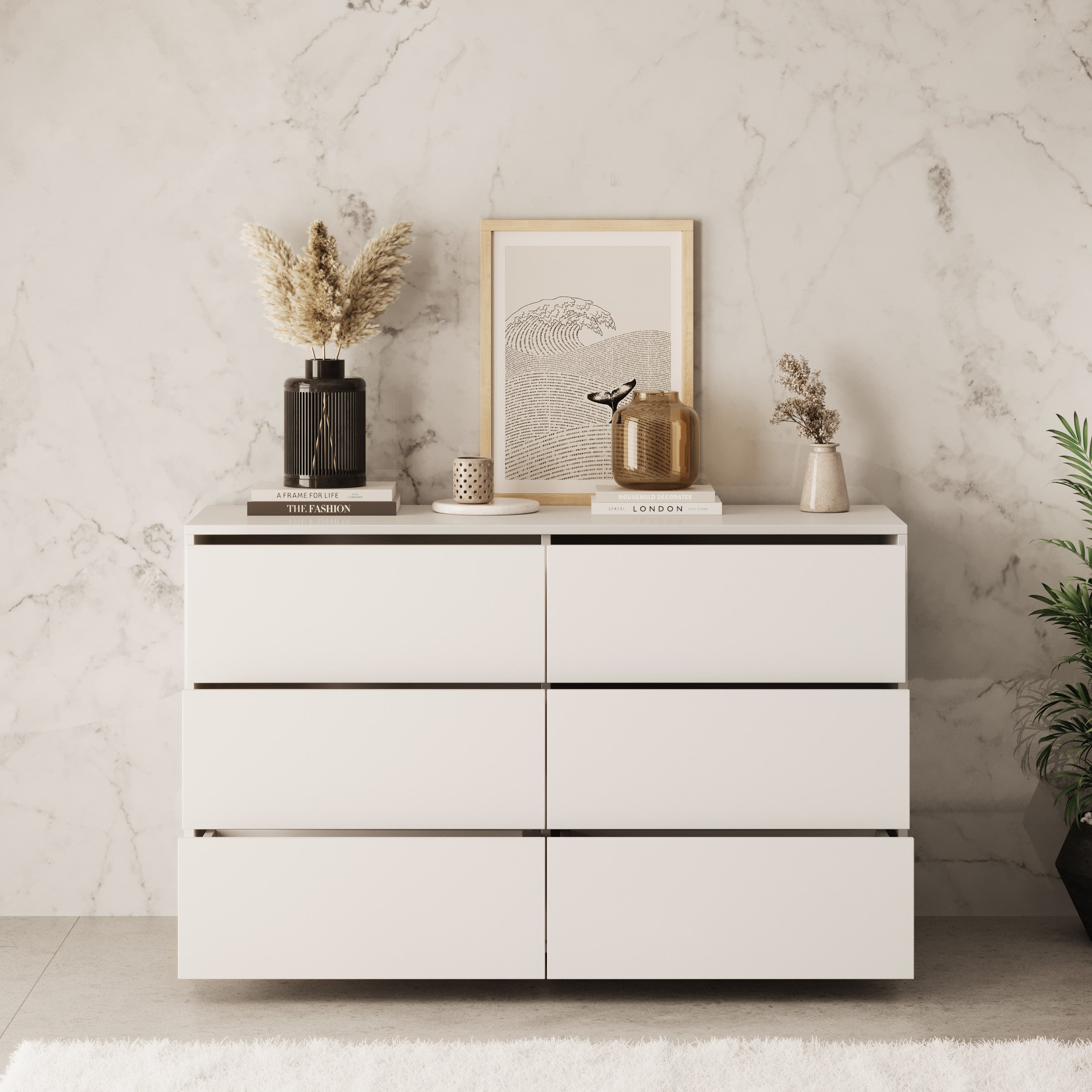 Gideon - Ladekast - Wit - 120x41x73 cm