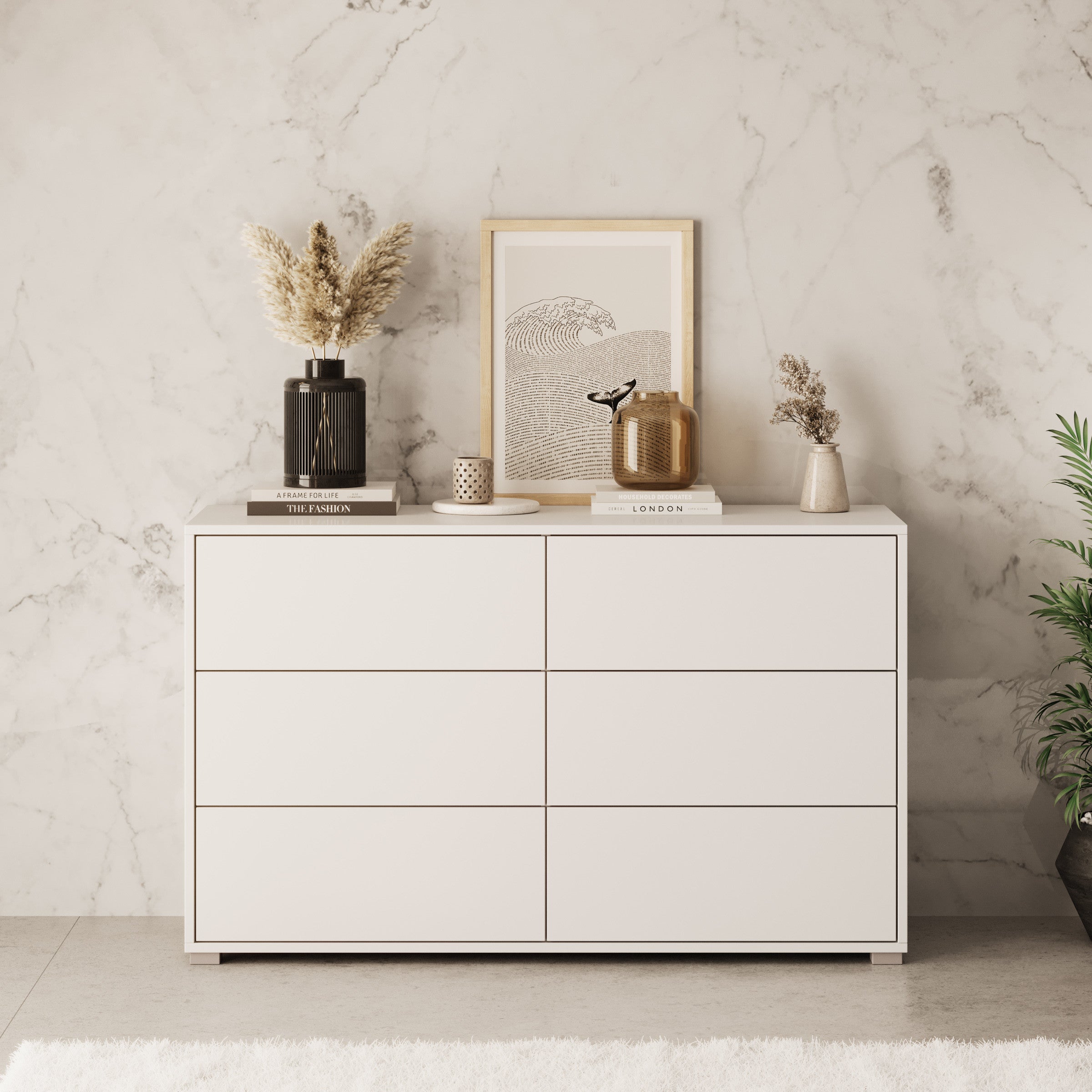Gideon - Ladekast - Wit - 120x41x73 cm