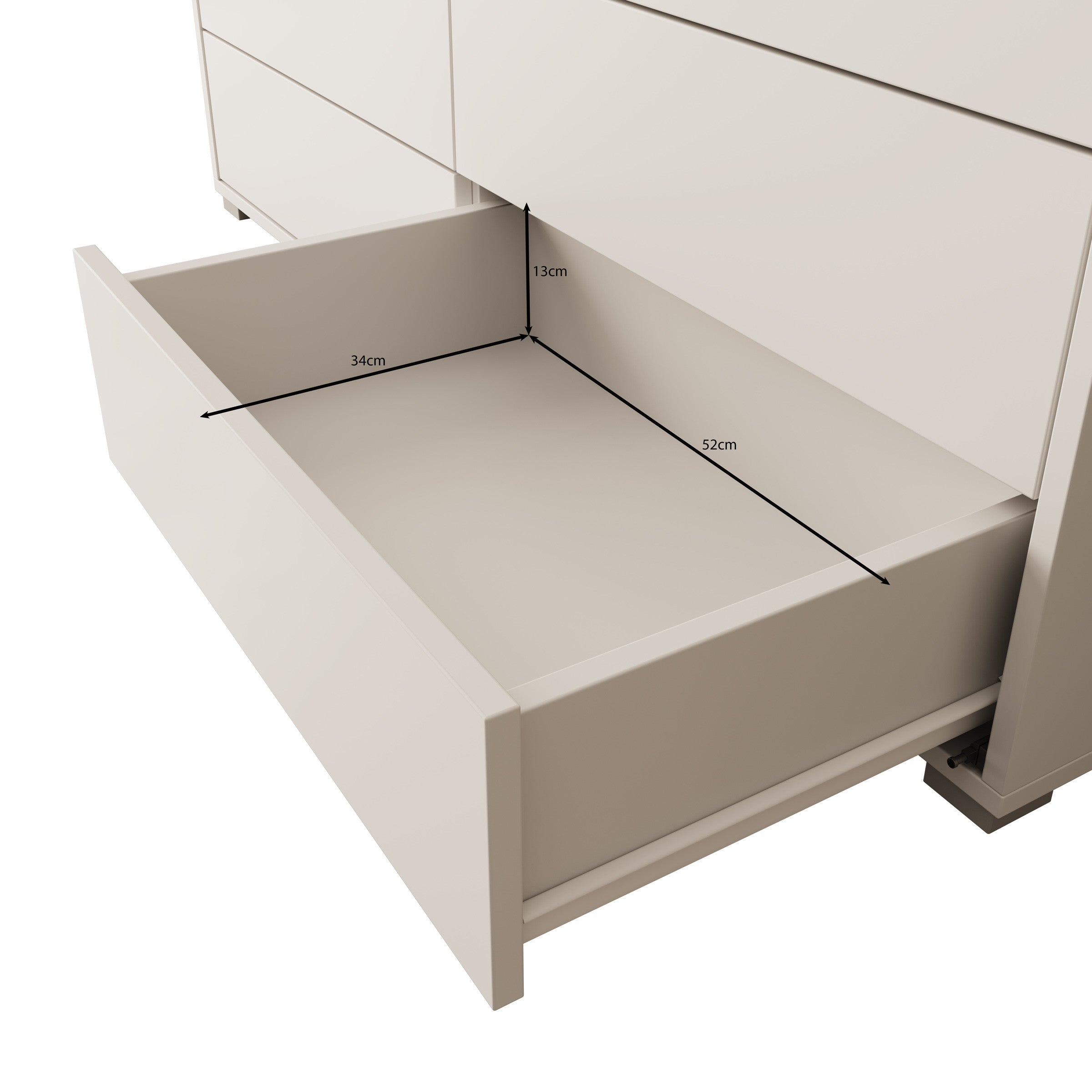 Gideon - Ladekast 8 lades - Beige - 120x41x93 cm