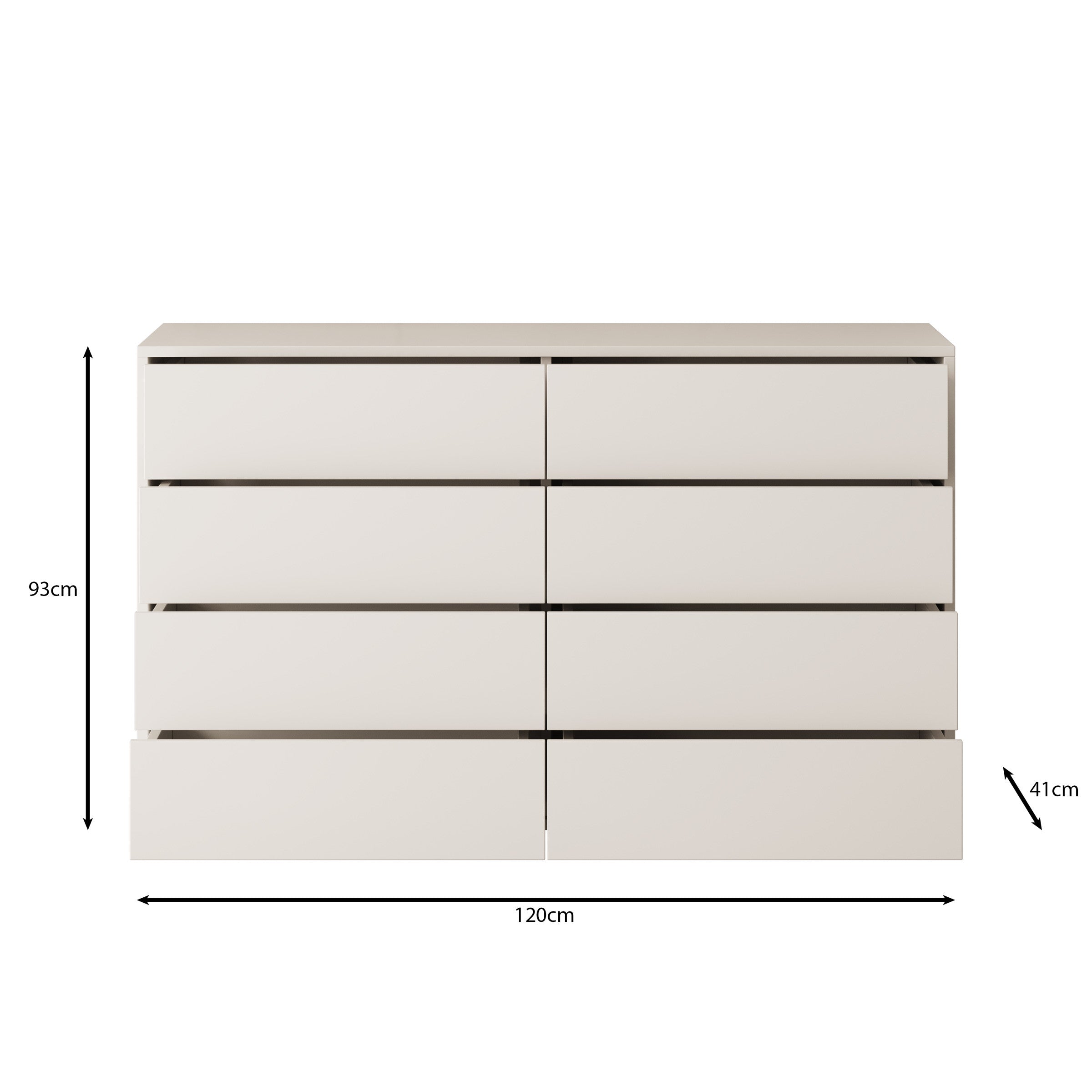 Gideon - Ladekast 8 lades - Beige - 120x41x93 cm
