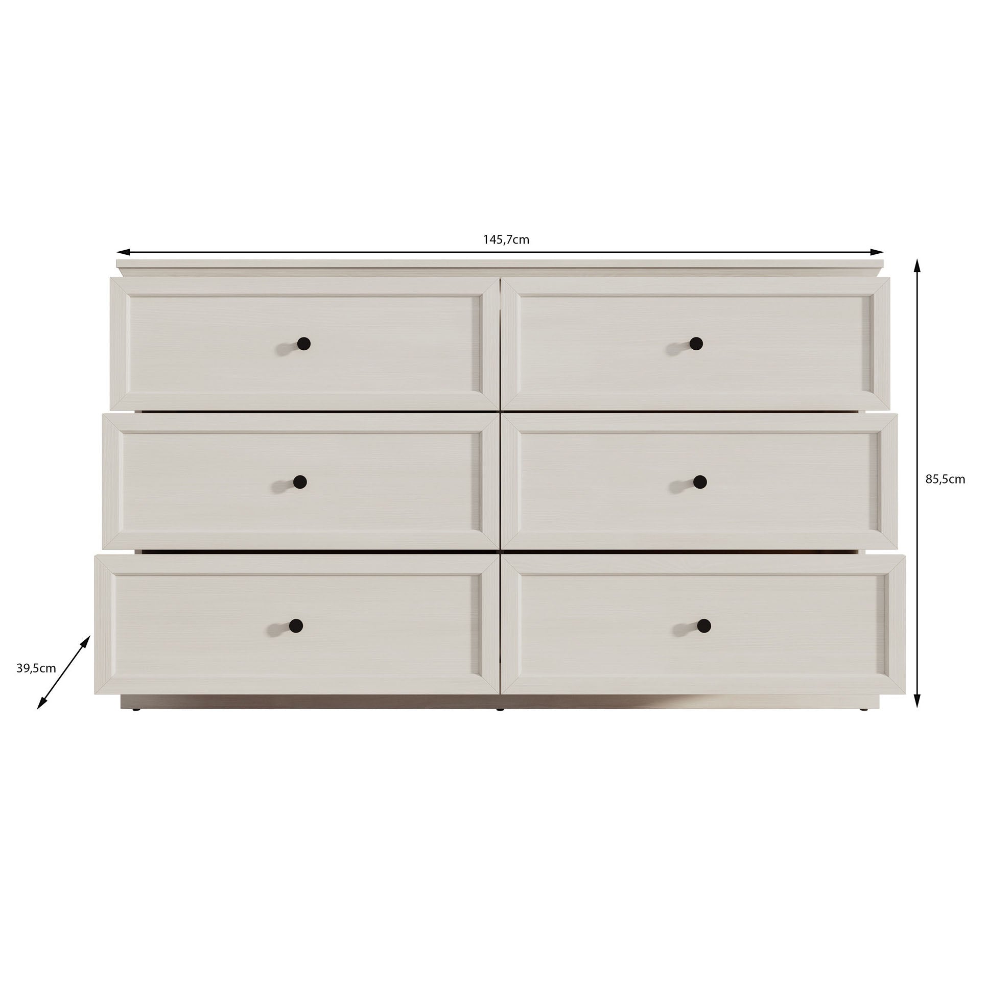 Leroy - Ladekast - Zwart eiken - 146x40x86 cm